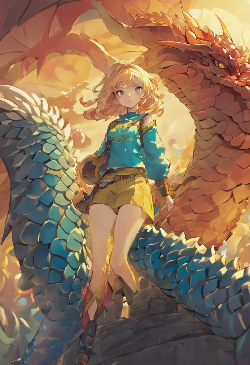 retrato da mulher, on top of a Dragon ::style cartoon, (((Front view))), Estilo Disney Pixar, Filme 3D, altamente detalhado, vivid colors (((corpo inteiro))) ::n_style realista, anime