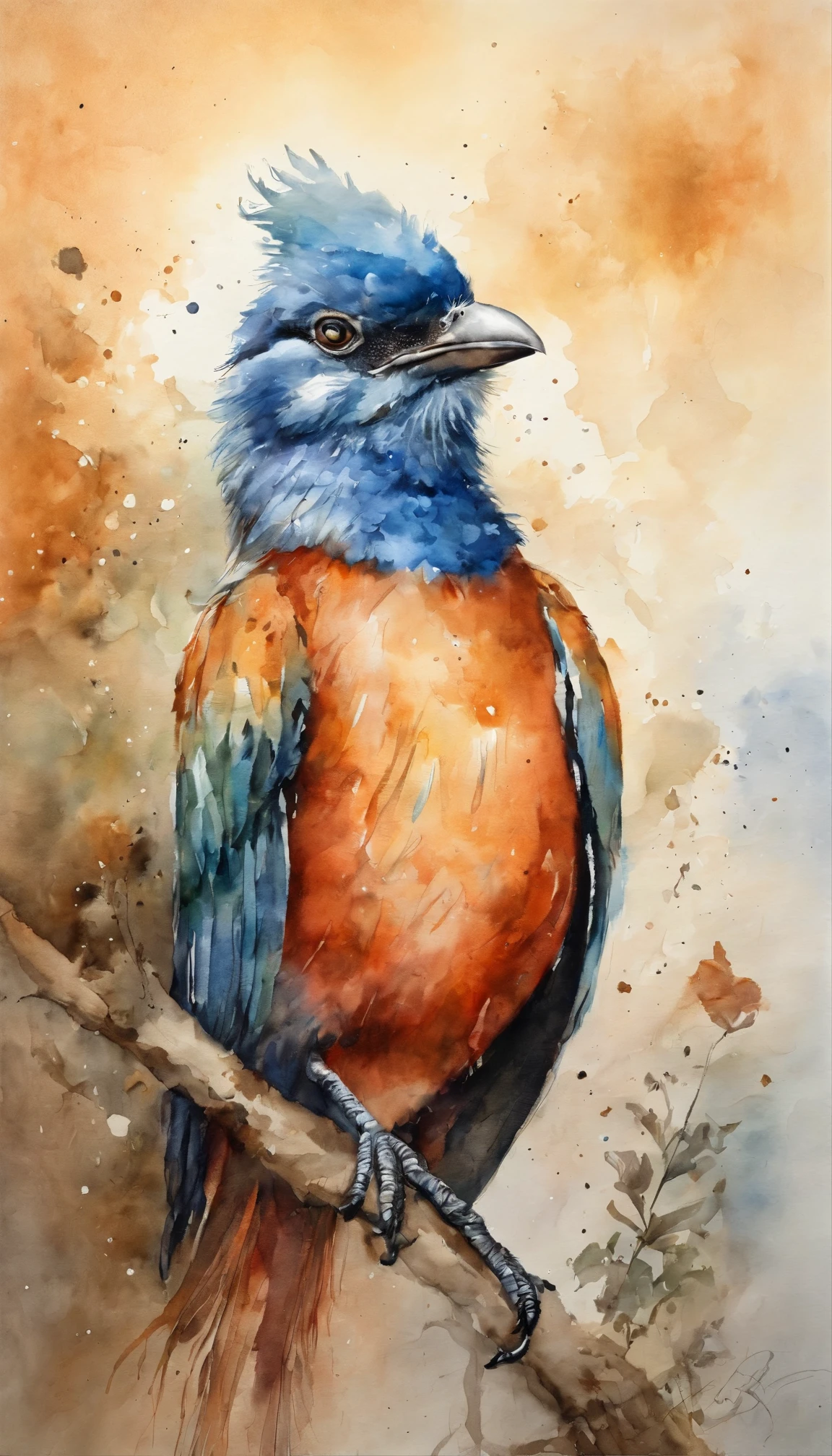 Anqa, large mysterious or fabulous female bird, seen during brilliant sunsets, Masterpiece, best quality
