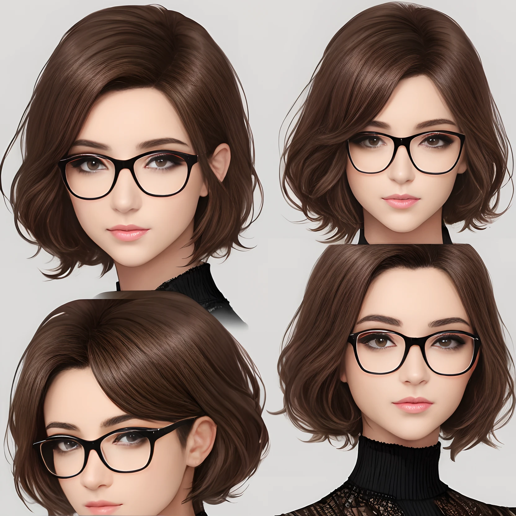 Claro! Here is a description of a drawing of a brunette woman in glasses with black eyes and short hair in pixel style:

- The design will be in pixel art style, with simple, square strokes.
- The woman will have brown skin, com tons de marrom.
- She will wear round glasses, with the black frame.
- Your eyes will be black, com pequenos pixels representando as pupilas.
- Hair will be short, com um corte moderno e despojado.
- Hair will have dark brown tones, com alguns destaques mais claros.
- She will have a serene and confident expression on her face.
- The drawing will be in a frontal perspective, mostrando o rosto e parte dos ombros da mulher.

I hope you like the description! Infelizmente, como sou um modelo de linguagem de texto, I can't create images directly. No entanto, You can use this description to create the drawing in an image-editing program or ask an artist to draw it for you.