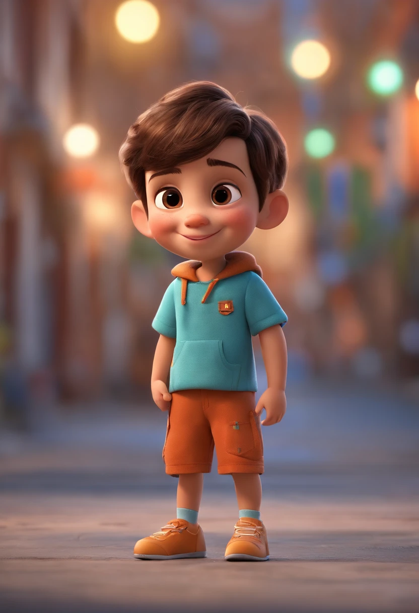 a happy cute ??? standing short hair, vestindo uma fantasia espacial, , fundo branco, barnet, tom, Estilo Pixar, ..3d, desenhos animados, rosto detalhado, asymmetrical 16k
