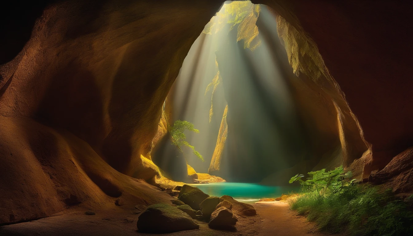 narrow passages in a cave