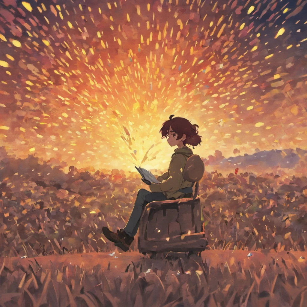 um homem lendo um livro, ::style pixar cartoon