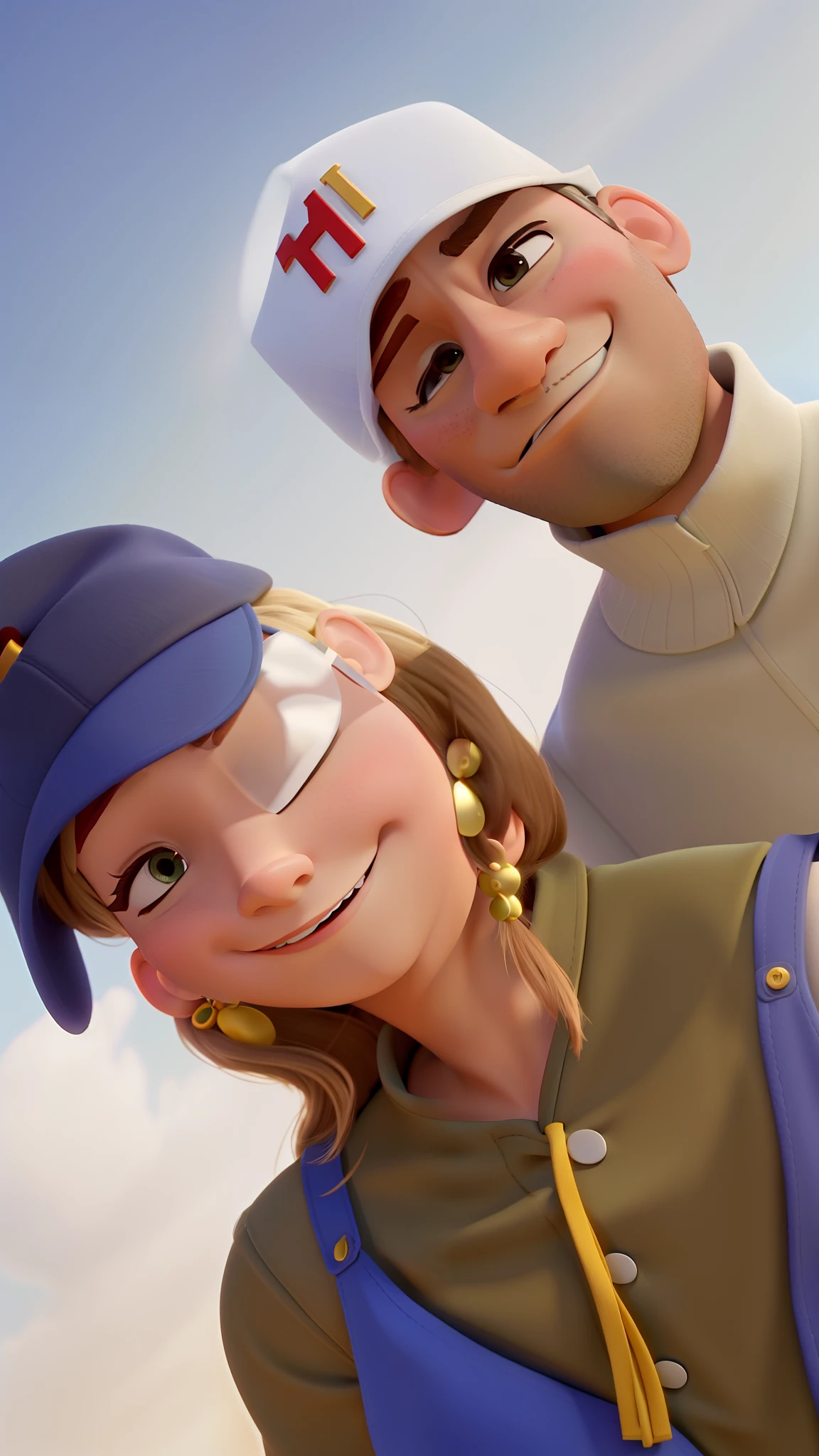 casal homem e mulher no estilo Disney Pixar, alta qualidade, melhor qualidade