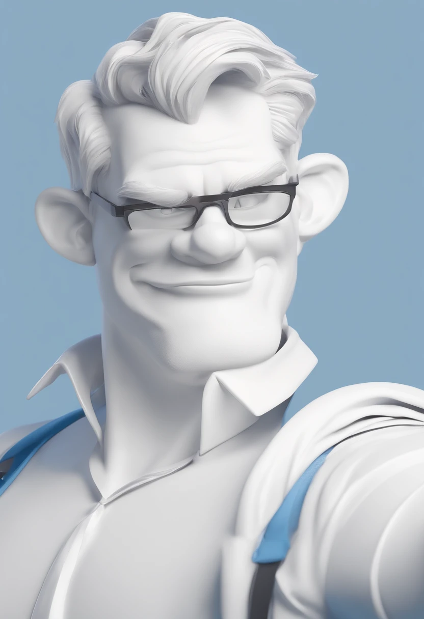 personagem dos desenhos animados de um homem alto magro, pele branca e um terno azul, camisa branca e gravata azul estilo advogado, animation character, Caractere estilizado, animation style rendering, 3D estilizado, Arnold Maya render, 3 d render stylized, toon render keyshot, Personagem 3D, Personagem 3D, 3d rendering stylized, 3 d character render, personagem de desenho animado, Personagem de close up, Pose de personagem, (Estilo Pixar) (master part:1.2) (Bokeh) (best quality) (pele detalhada) (textura detalhada) (8k) (argila) (Cinematic lighting) (foco nítido
