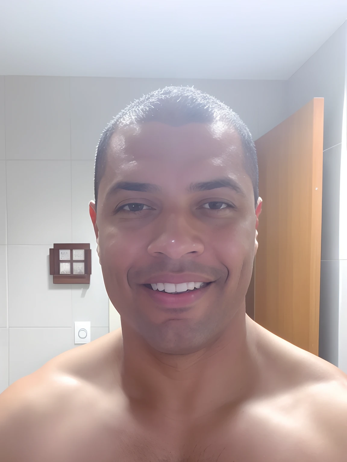 there is a man that is smiling in the mirror, (38 years old), ronaldo nazario fenomeno, 4 0 years old man, ronaldo nazario, 45 years old men, david rios ferreira, 38 years old, 3 6 years old, caio santos, 3 2 years old, brazilian ronaldo, about 3 5 years old, edu souza