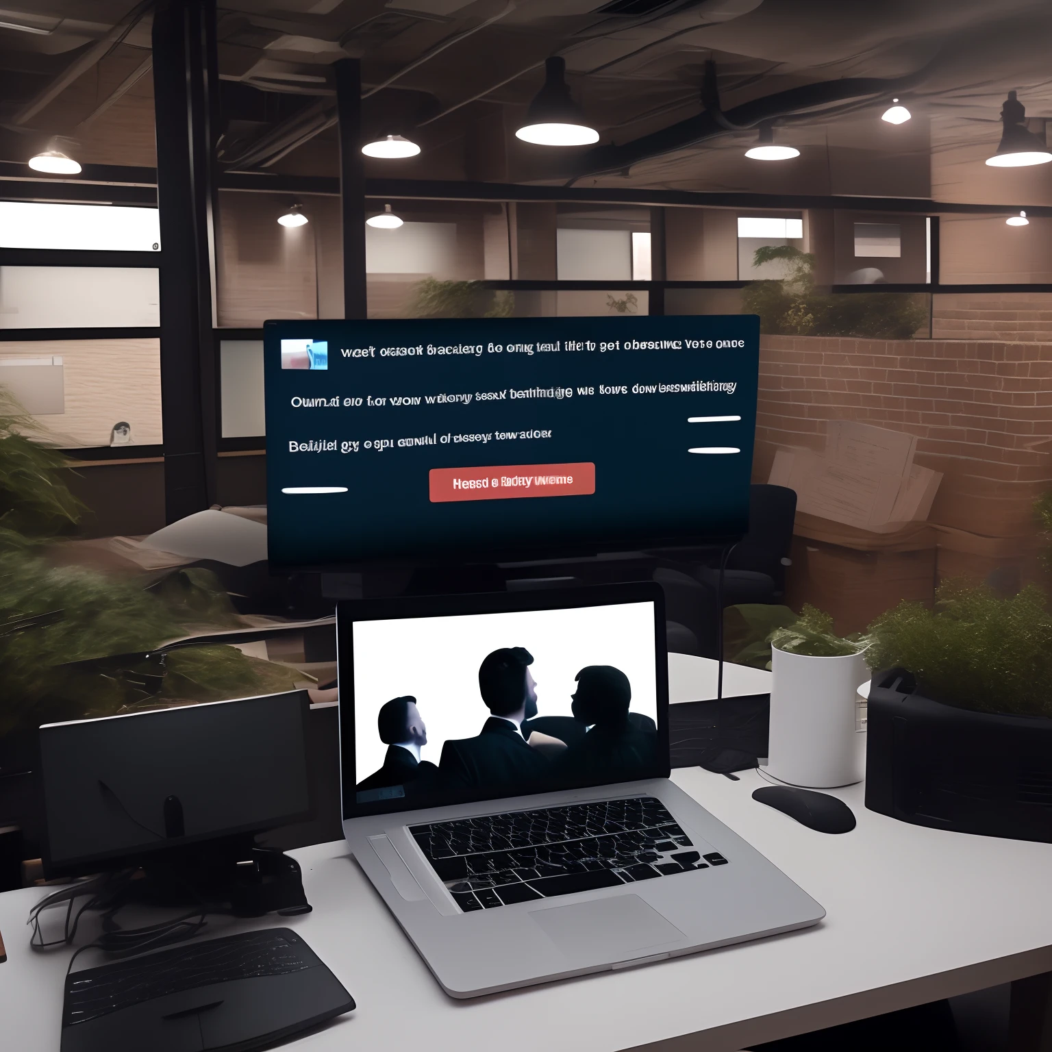 Create a background for my videos as if it were a dark marketing office