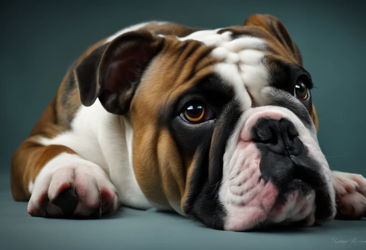Bulldog frances Branco olho manchado preto