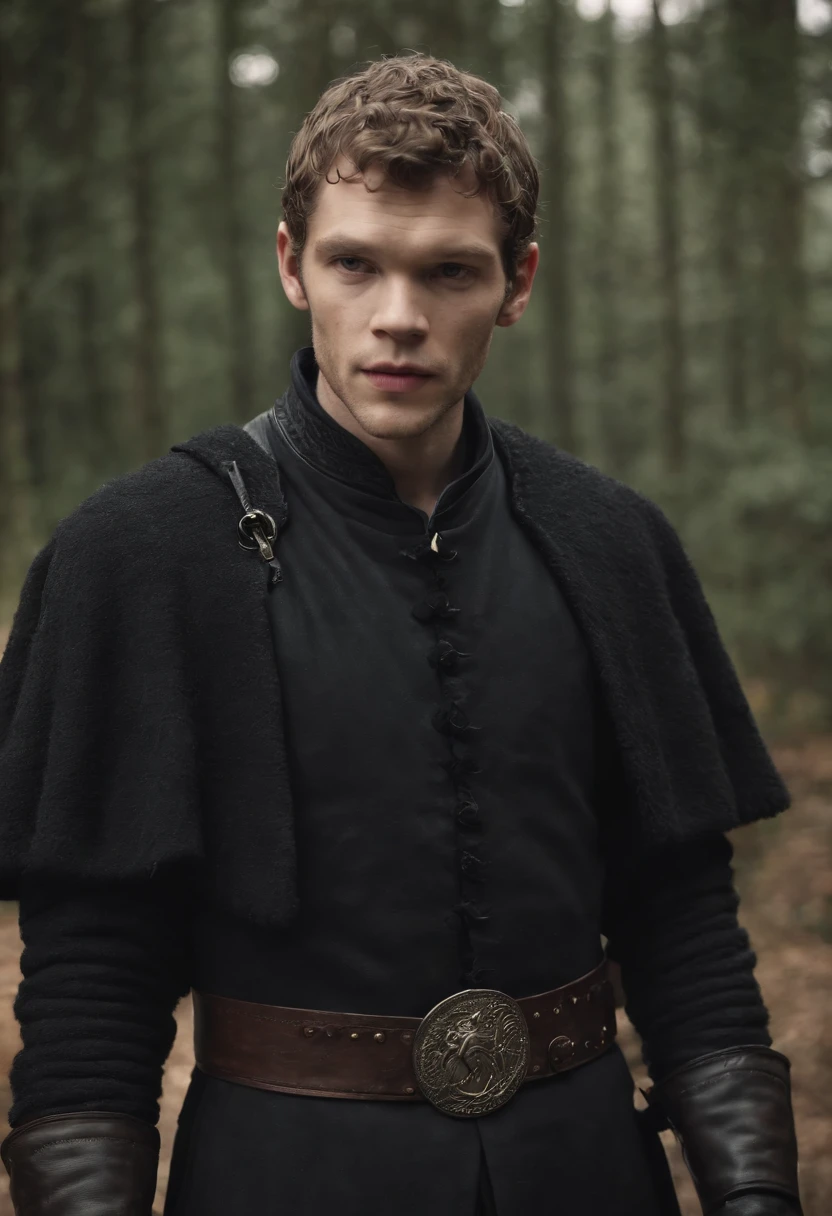 Young Joseph Morgan, , black coat, medieval, game of thrones, ultra realistic