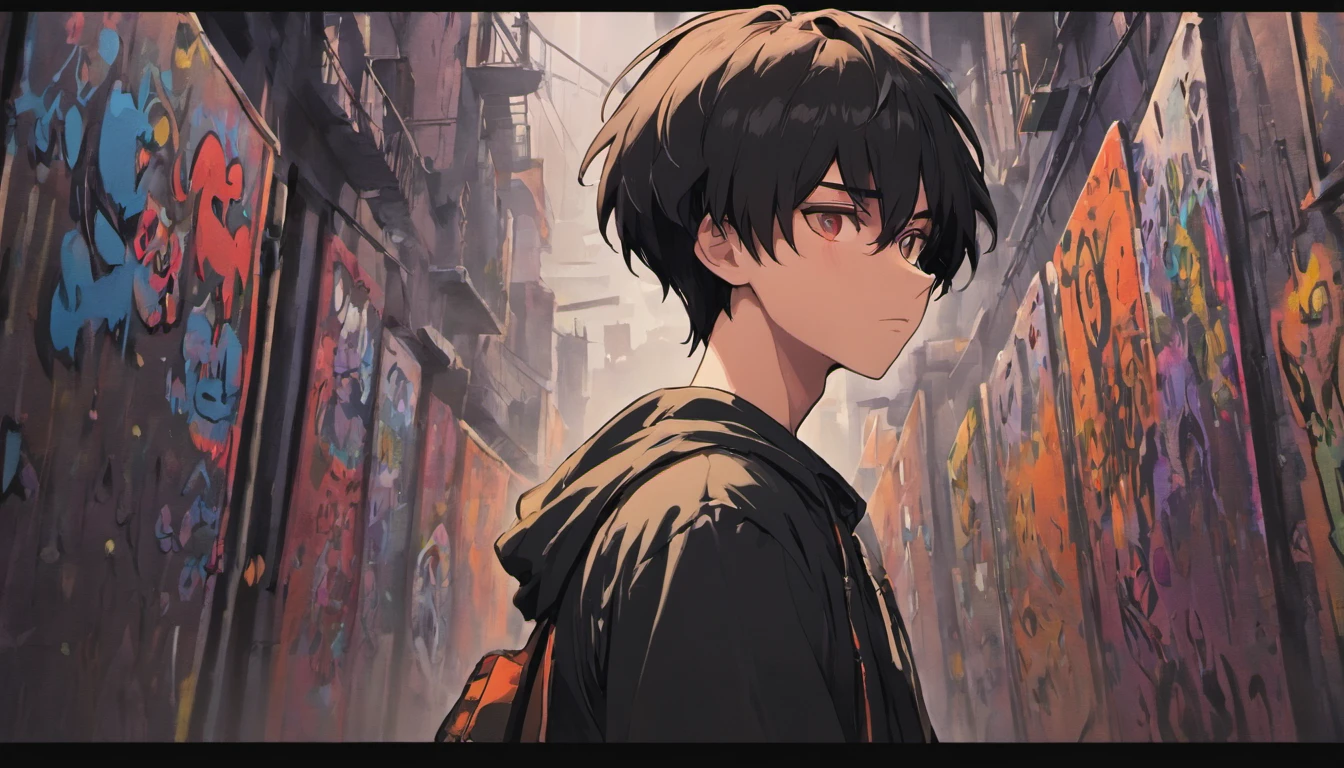 Homem negro sem cabelo, No beard with serious face standing in front of a graffiti-covered wall, he is wearing a black t-shirt, vestindo uma camiseta preta, vestindo uma camiseta preta, vestindo camiseta preta, camiseta preta, vestindo uma camisa preta, Retrato no meio da foto, Camiseta preta, camiseta preta, Foto de um ensaio promocional, standing with a black background, modelo Disney por Pixar em 3D, hiper detalhes, surrealismo v1