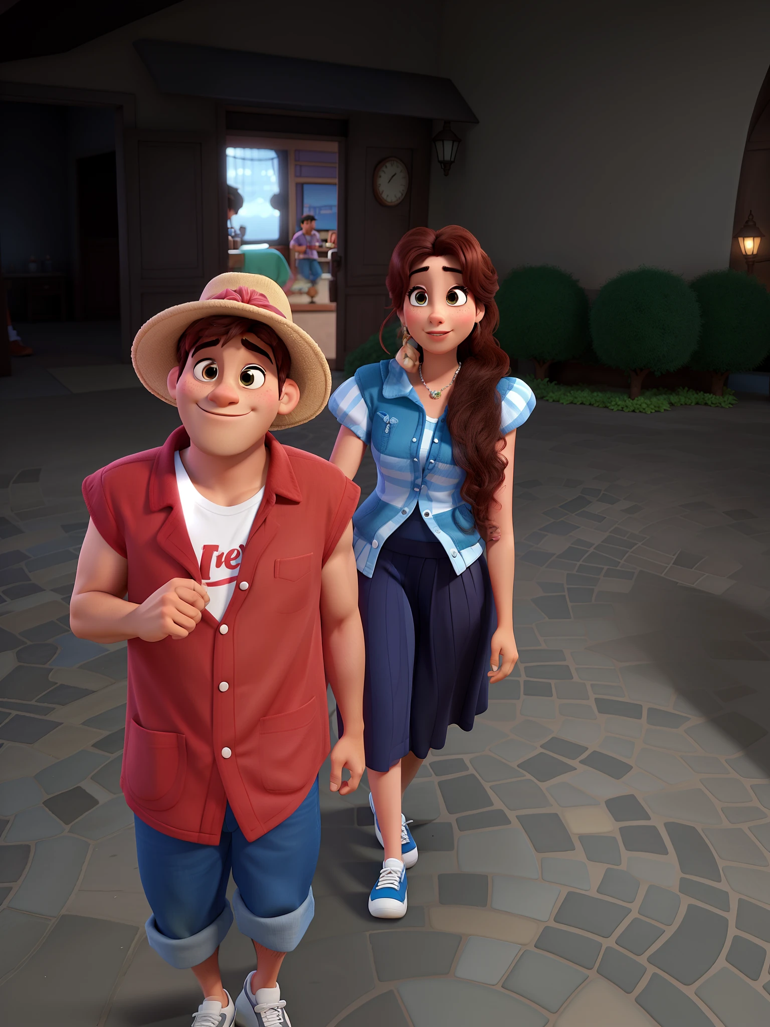 romantic couple, igual aos filmes Disney Pixar