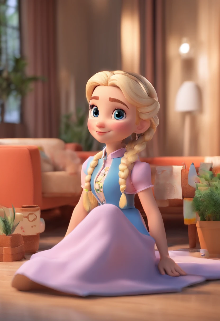 (best quality,masterpiece:1.2,photorealistic:1.37),ultra-detailed,CG rendering,8k wallpaper,Chibi,1girl,Elsa,alone, full body,smiling,looking into the distance,outdoor