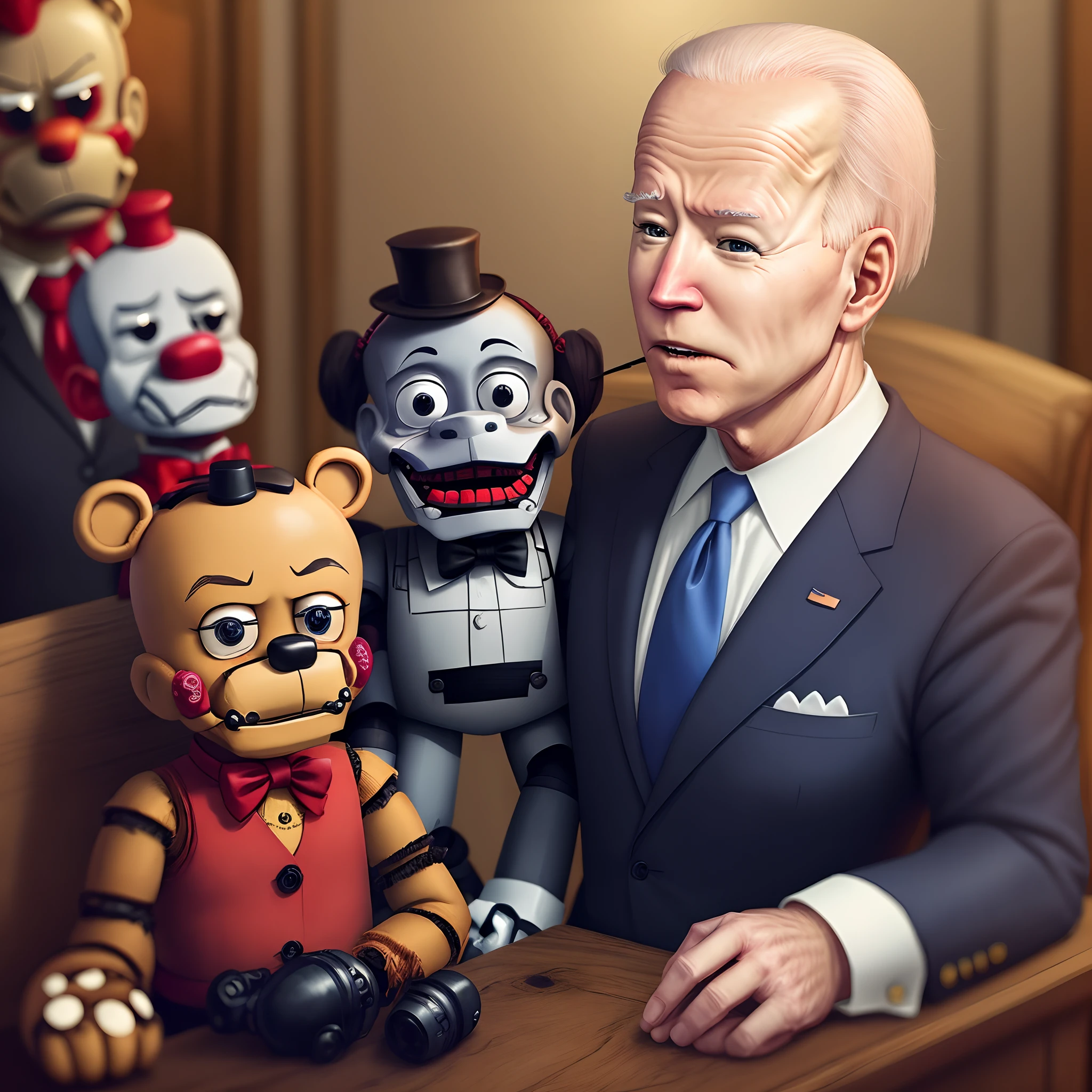 Joe Biden as the marionette from FNAF