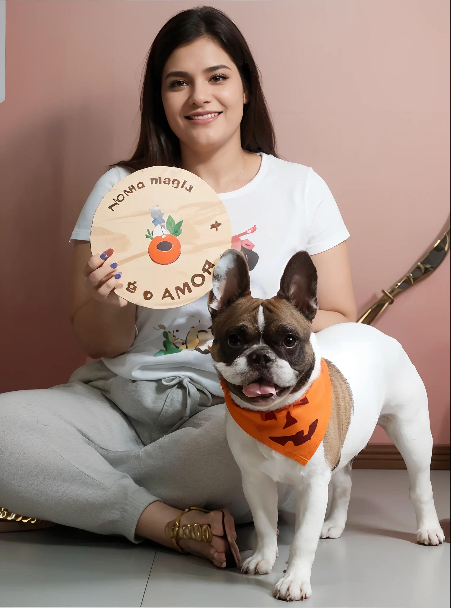 Personagem de desenho animado de um mulher usancamisa branca, sentada com cachorro desenho animado, um personagem animado, Caractere estilizado, animation style rendering, 3D estilizado, Arnold Maya render, 3 d render stylized, toon render keyshot, Personagem 3D, Personagem 3D, 3d rendering stylized, 3 d character render, personagem de desenho animado, Personagem de close up, Pose de personagem, (Estilo Pixar) (master part:1.2) (Bokeh) (best quality) (pele detalhada) (textura detalhada) (8k) (argila) (Cinematic lighting) (foco nítido,Senta e vaza a parte superior do corpo