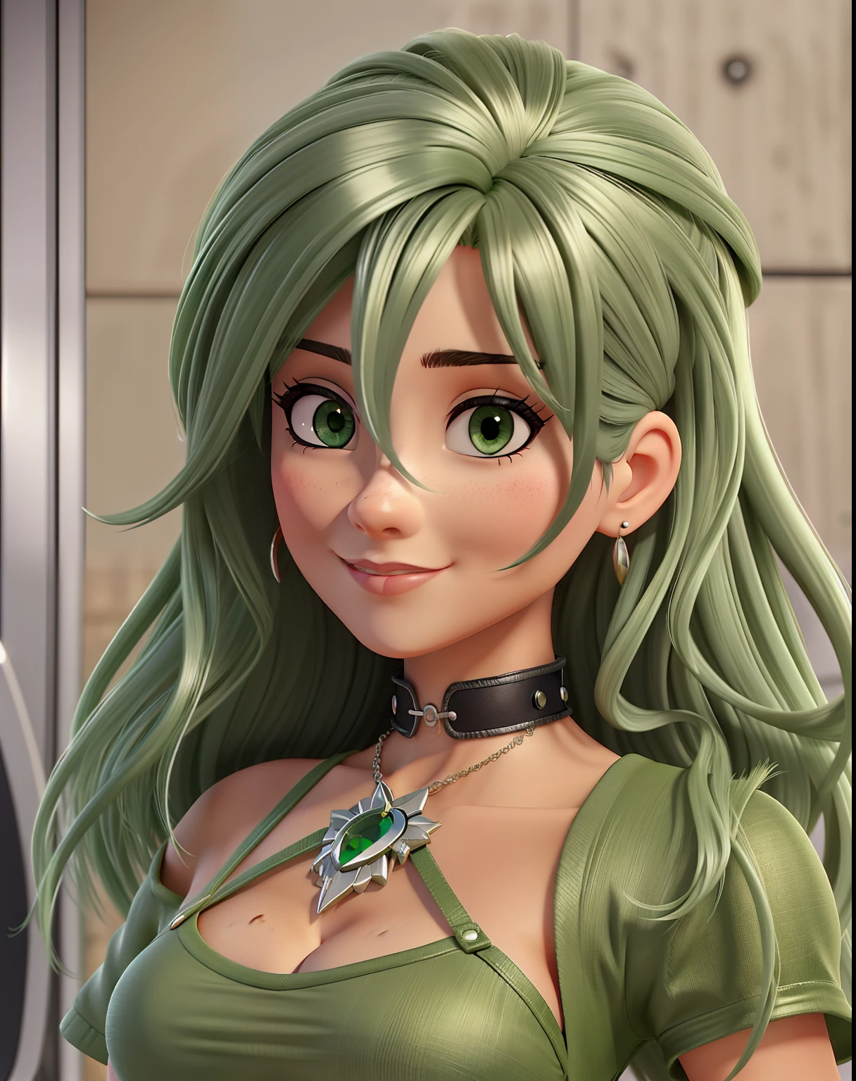 Mulher, cabelos castanho, olhos verdes, roupa de rock, piercing no septo, na av paulista