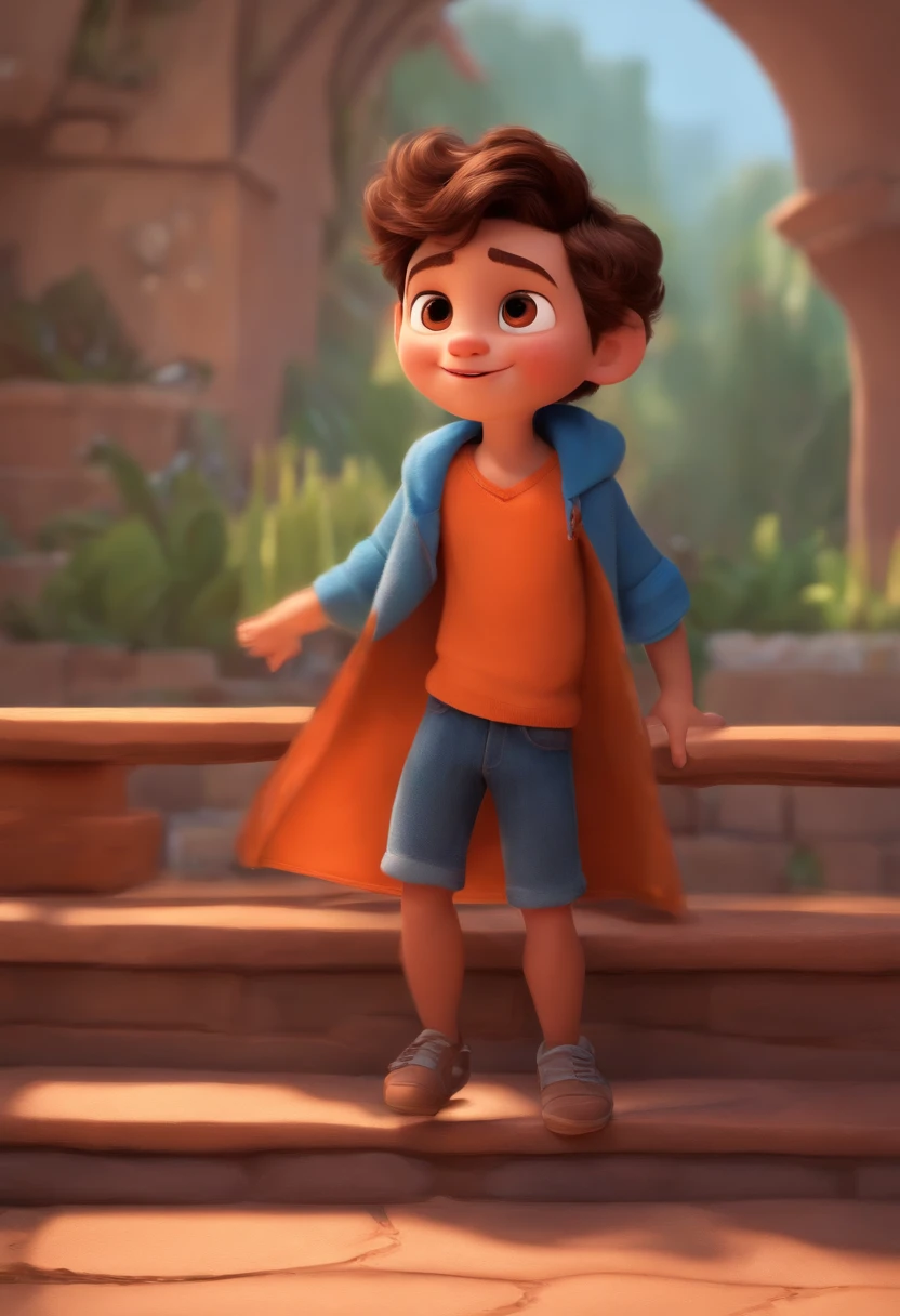 Image of a boy for a story in a YouTube video in Pixar format, He's the little allabester, He's the class leader, He's outgoing, Playful and gets up for a lot of things