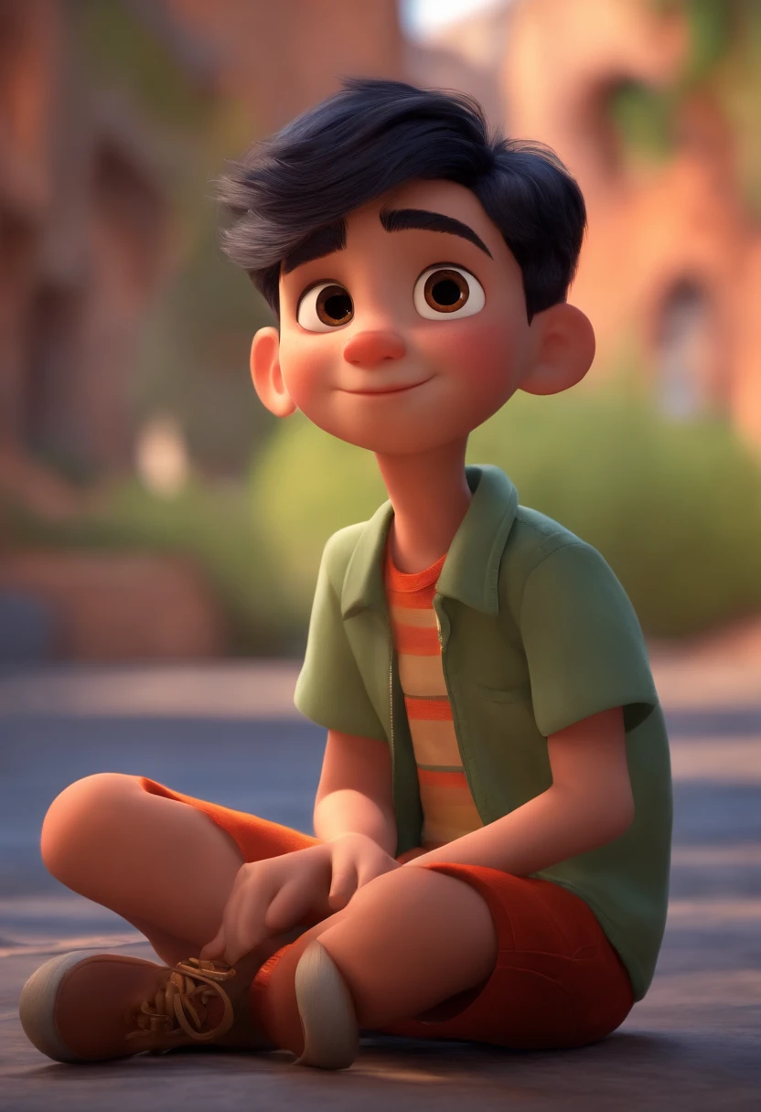 Image of a boy for a story in a YouTube video in Pixar format, He's the little allabester, He's the class leader, He's outgoing, Playful and gets up for a lot of things