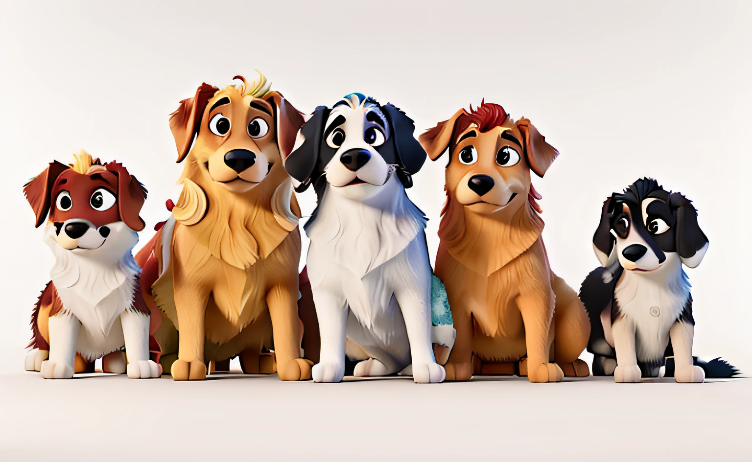 cachorros com pelagem laranja, com shampoo e perfumes ao seu redor. estilo disney pixar, alta qualidade, melhor qualidade