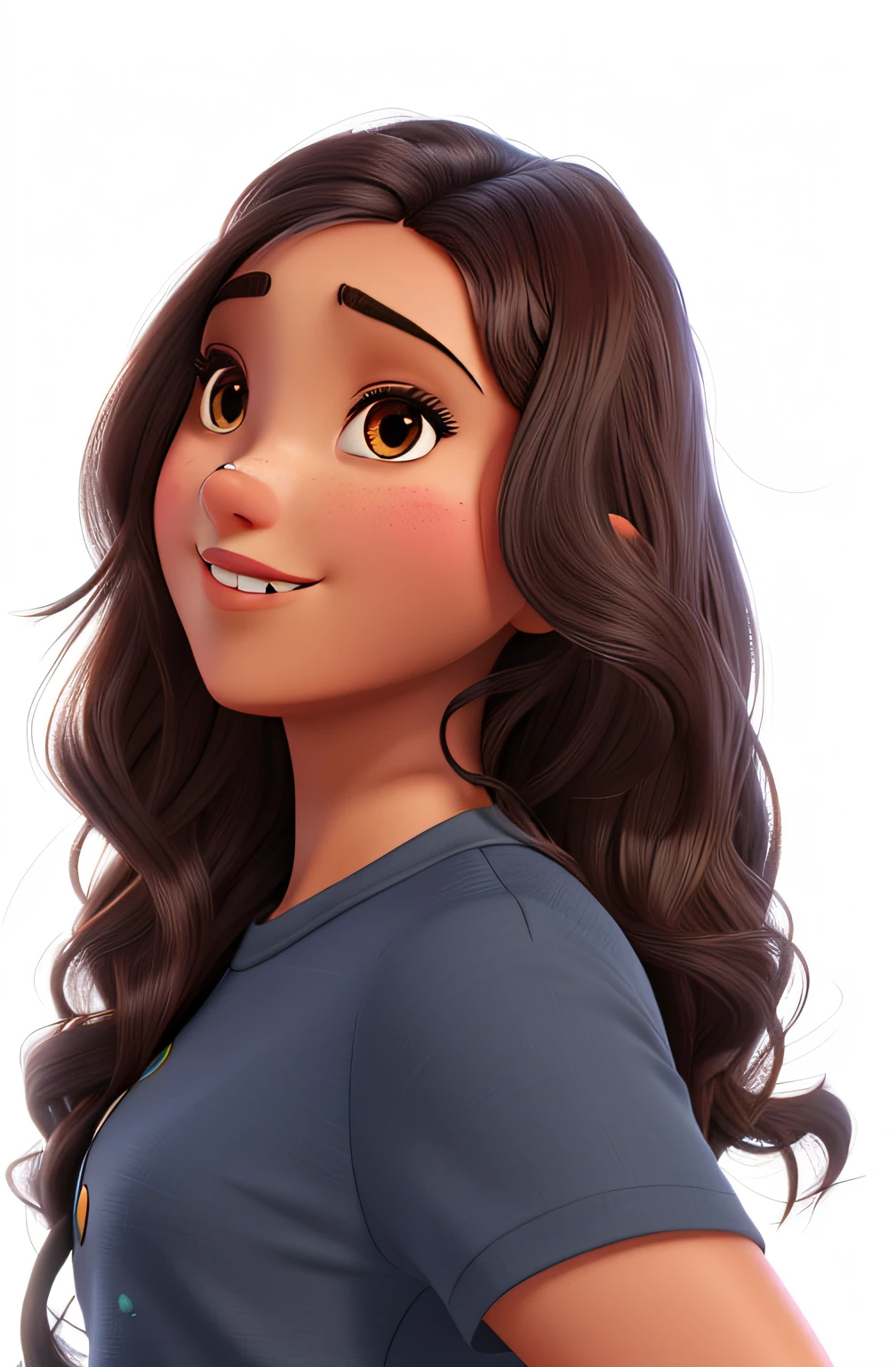 Uma mulher morena estilo pixar, alta qualidade, melhor qualidade