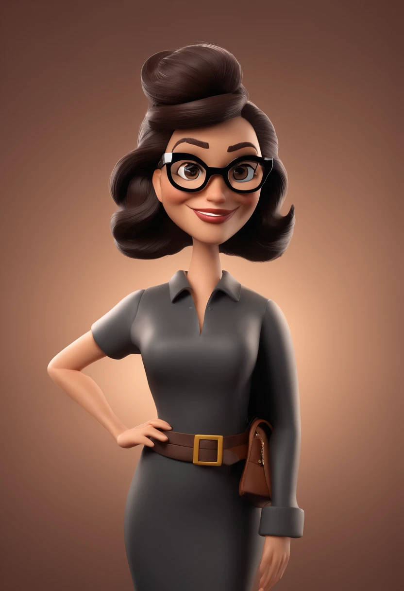 Cartoon character of a woman wearing black glasses ,cabelos castanho escuro grisalho, roupa de chefe de cozinha, personagem animado, Caractere estilizado, animation style rendering, 3D estilizado, Arnold Maya render, 3 d render stylized, toon render keyshot, Personagem 3D, Personagem 3D, 3d rendering stylized, 3 d character render, personagem de desenho animado, Personagem de close up, Pose de personagem, (Estilo Pixar) (master part:1.2) (Bokeh) (best quality) (pele detalhada) (textura detalhada) (8k) (argila) (Cinematic lighting) (foco nítido，Senta e vaza a parte superior do corpo