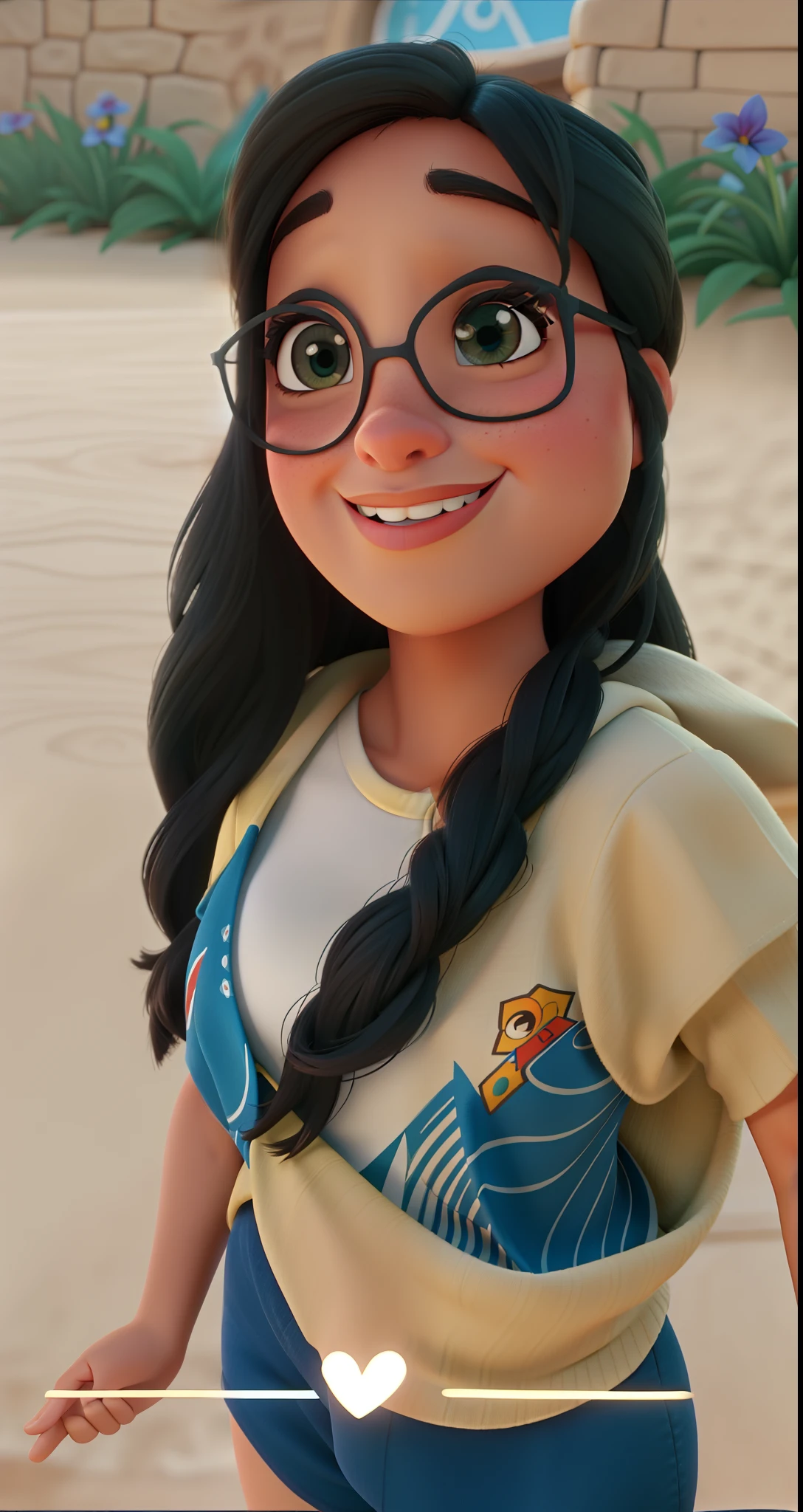 Uma mulher morena no estilo Disney Pixar, alta qualidade, melhor qualidade