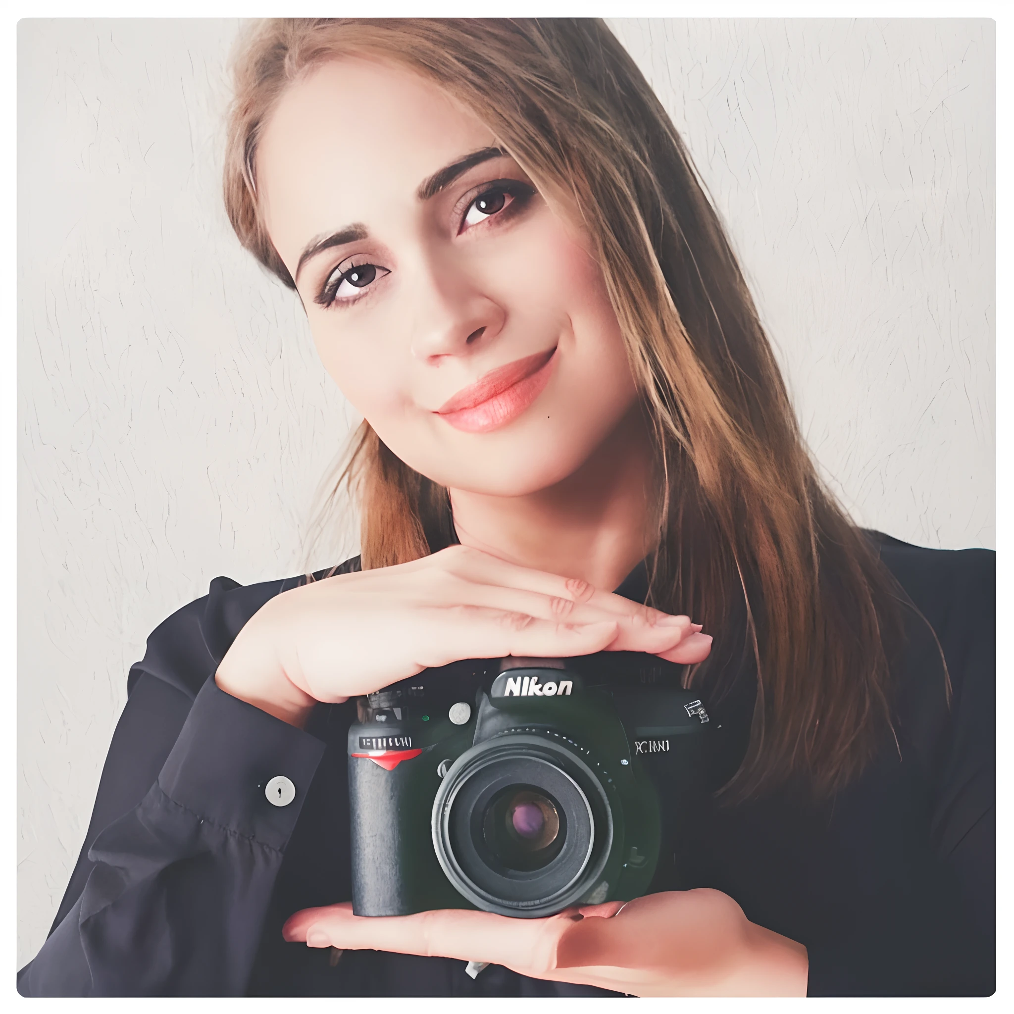 pixarstyle a waist-length portrait of a young woman in a office shirt, smile, office, natural skin texture, 4k textures, hdr, intricate, highly detailed, sharp focus, cinematic look, hyperdetailed