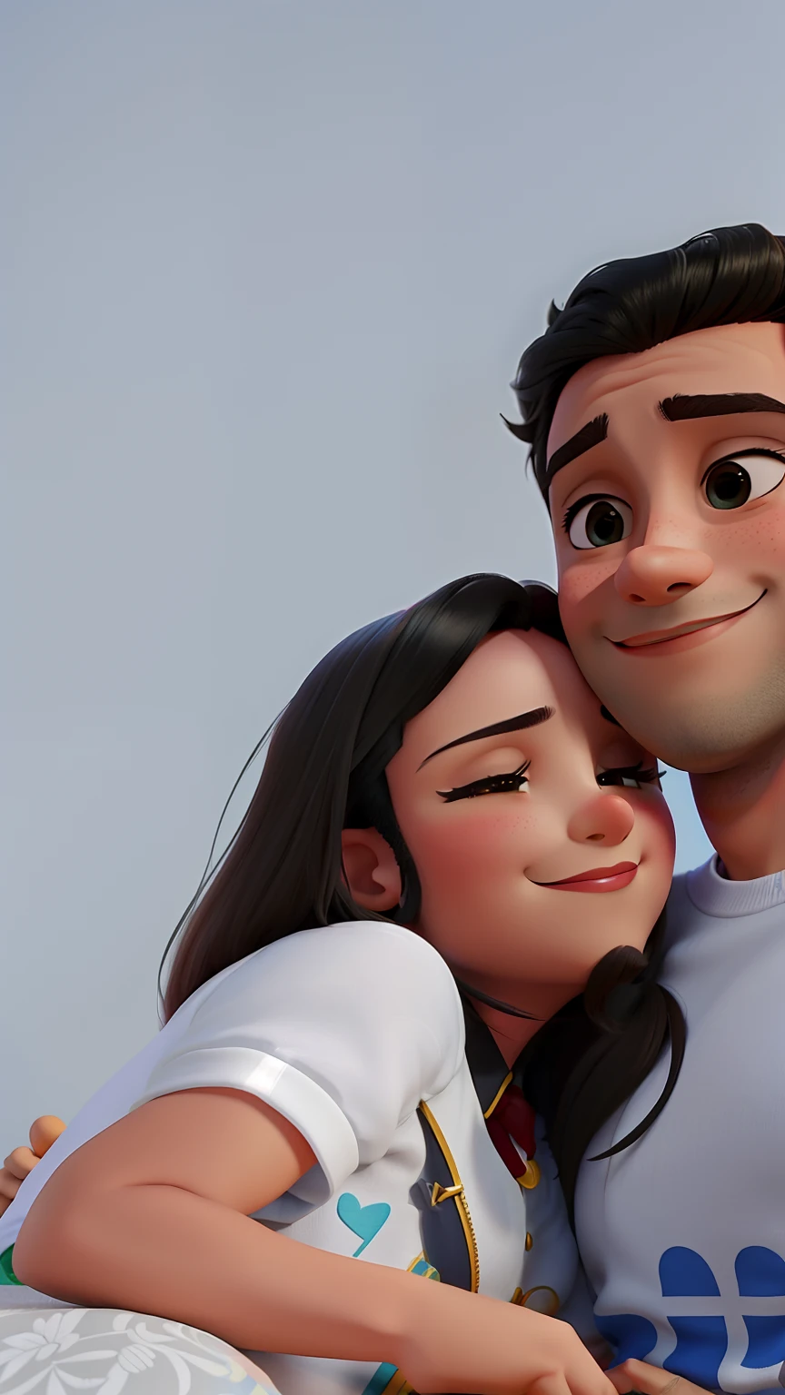 Um casal de namorados,felizes em um lugar bonito