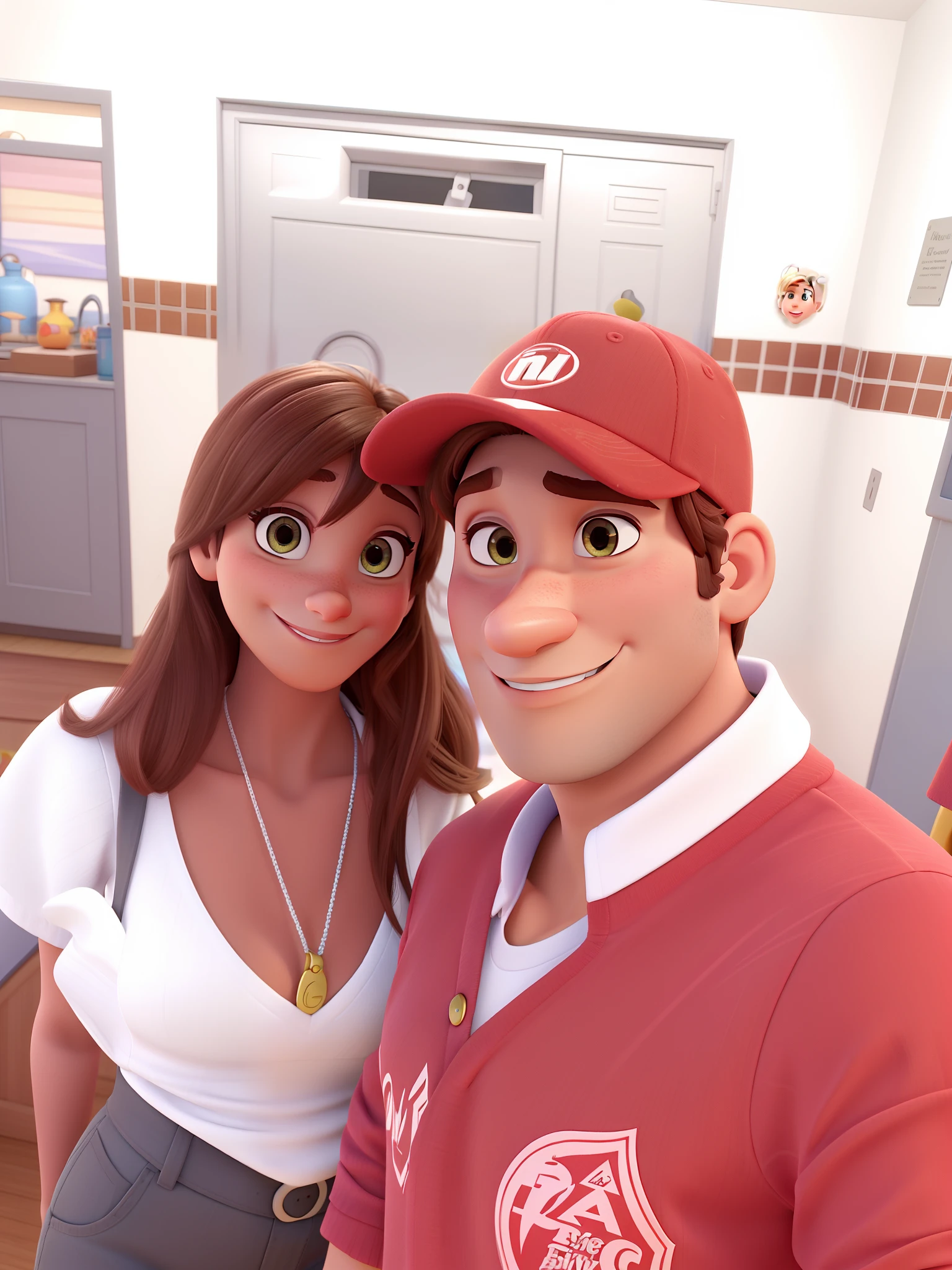 Um homem e uma mulher estilo disney pixar, alta qualidade, melhor qualidade