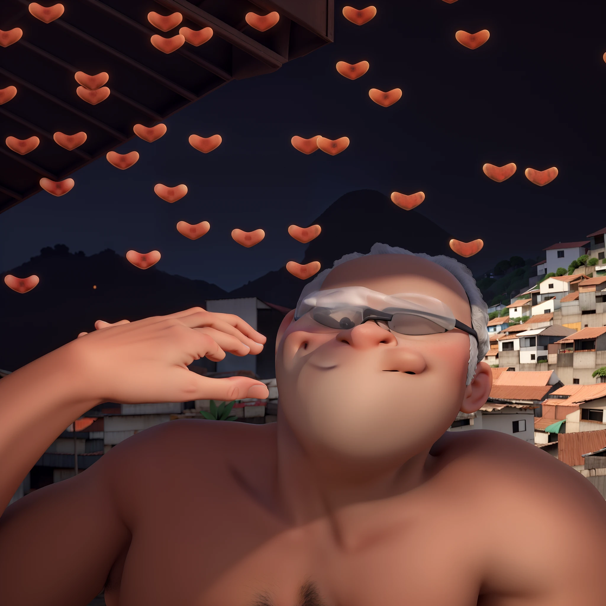 Com fundo de favela