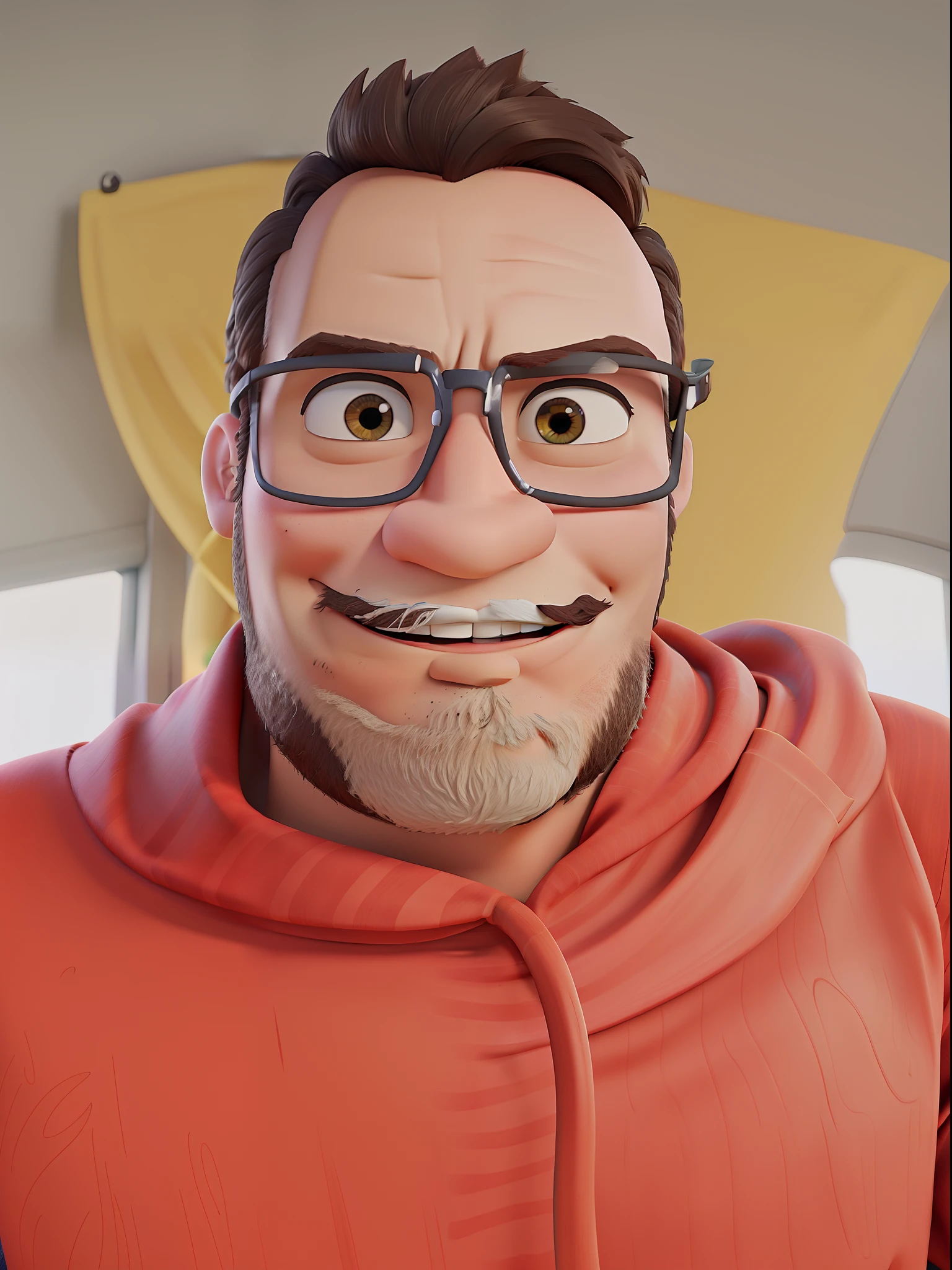 Poster de um homem fazendo churrasco estilo disney pixar, alta qualidade, melhor qualidade