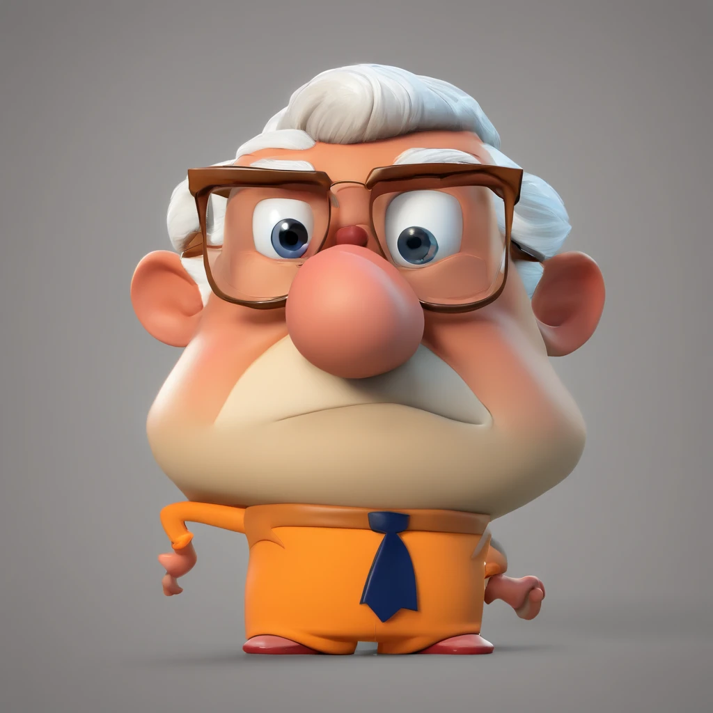 Crie um cartaz inspirado na Disney Pixar com o personagem sendo o deputado Keniston Braga, A white-haired man wearing glasses, the scene will be in Pixar's distinctive digital art style. Focus on character expressions, Vibrant colors and detailed textures present your animations, with the title " Keniston Braga no meio, Quero a cena dos principais filmes do PIXar