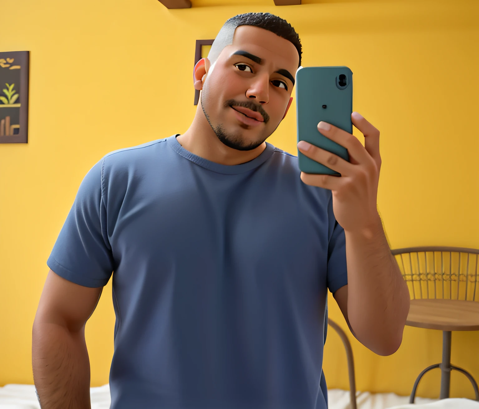 Homem  tirando uma selfie em frente a uma parede amarela, inspirado em Christopher Williams, imagem de perfil, foto de perfil, 3 2 - ano - homem de idade, foto de perfil, taken in the early 2020s, Fotografia selfie 8k, selfie de um homem, foto do perfil, Homens de 45 anos, 3 6 anos, Homem de 4 0 anos