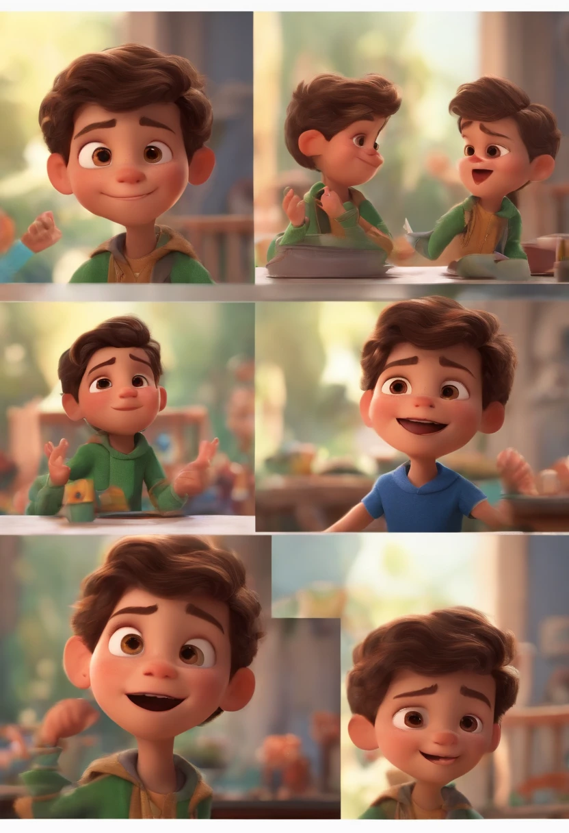 Image of a boy for a story in a YouTube video in Pixar format, He's the little allabester, He's the class leader, He's outgoing, Playful and gets up for a lot of things