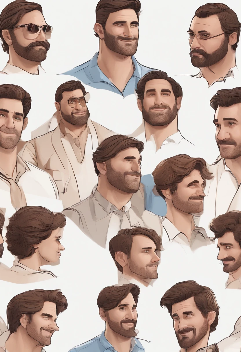 personagem dos desenhos animados inspirado na picar, de um homem cabelo loiro e barba, com mais de 30 anos, e uma camisa azul, animation character, Caractere estilizado, animation style rendering, 3D estilizado, Arnold Maya render, 3 d render stylized, toon render keyshot, Personagem 3D, Personagem 3D, 3d rendering stylized, 3 d character render, personagem de desenho animado, Personagem de close up, Pose de personagem, (Estilo Pixar) (master part:1.2) (Bokeh) (best quality) (pele detalhada) (textura detalhada) (8k) (argila) (Cinematic lighting) (foco nítido