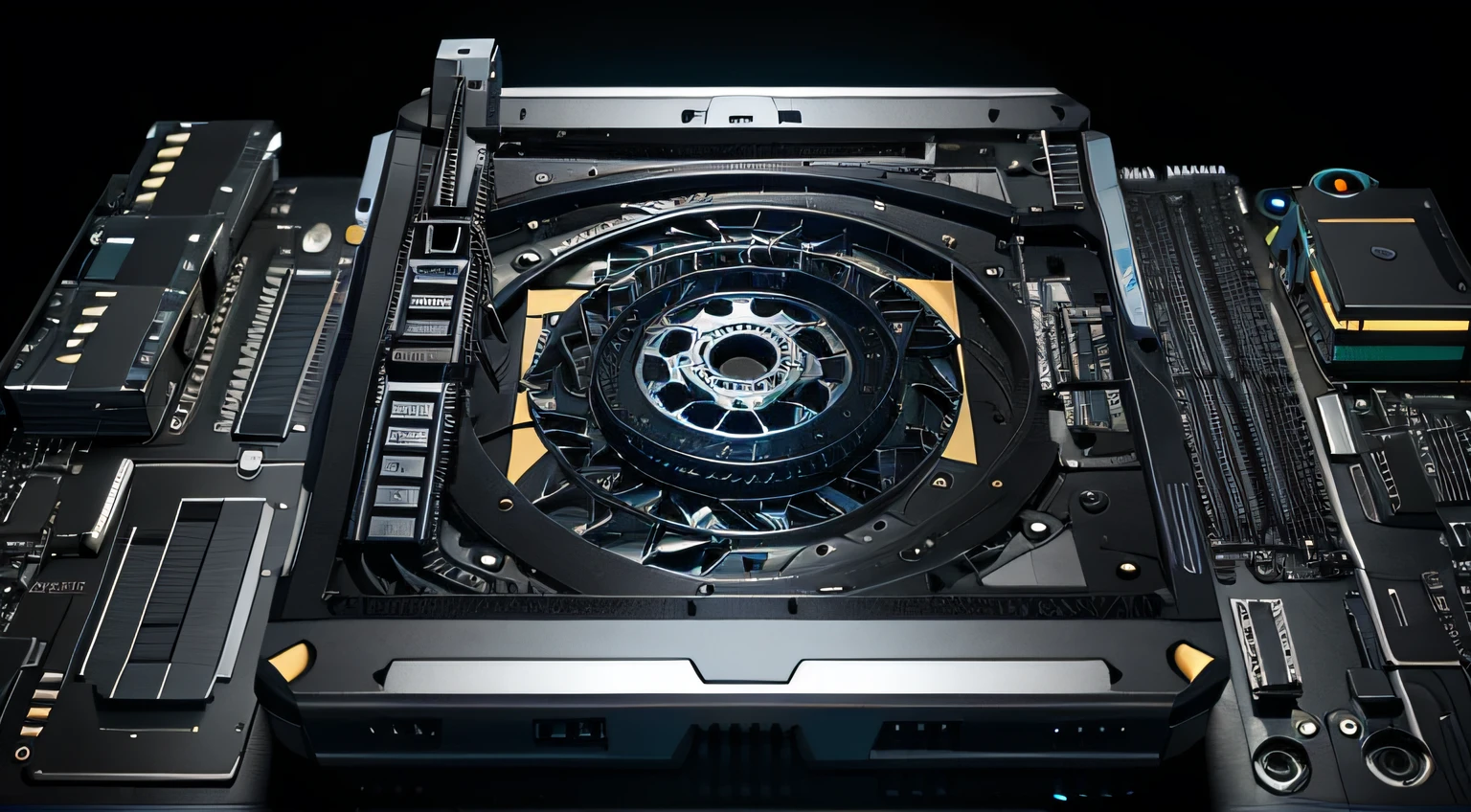 • Graphical representation of integrated circuits or spinning gears.
• Modern Technological Device Icons, como smartphones, laptops e servidores, Emerging and Forming a Solid Foundation.