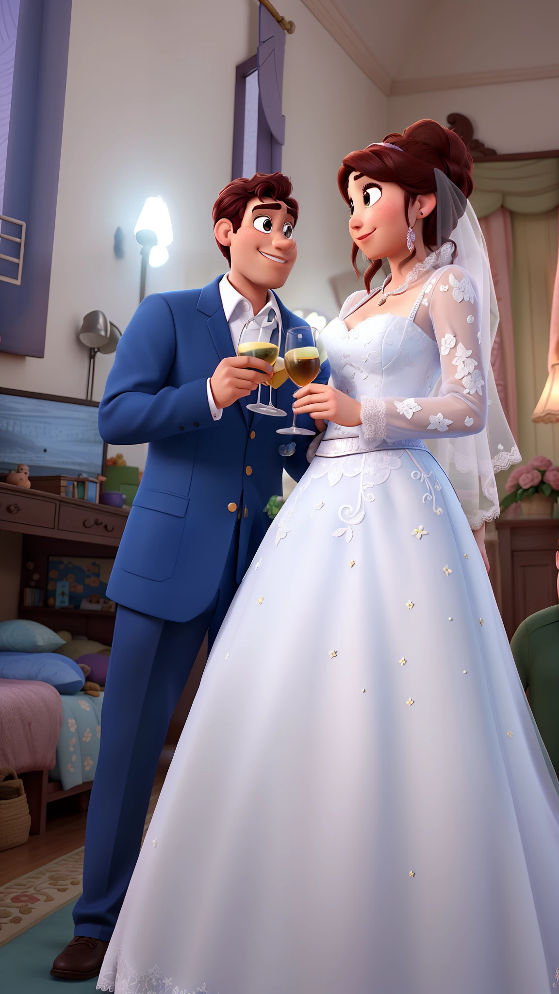 romantic couple, igual aos filmes Disney Pixar