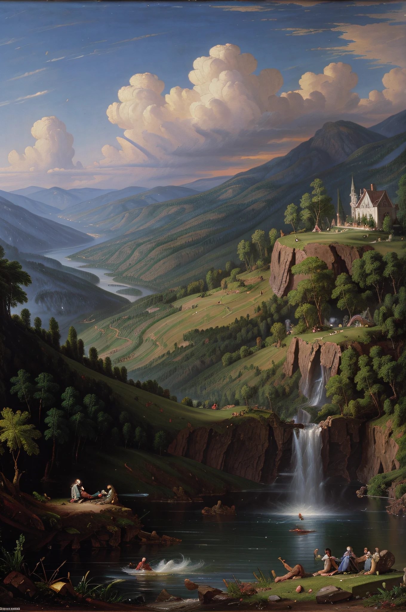 reinterpretar a pintura Destruction de Thomas Cole