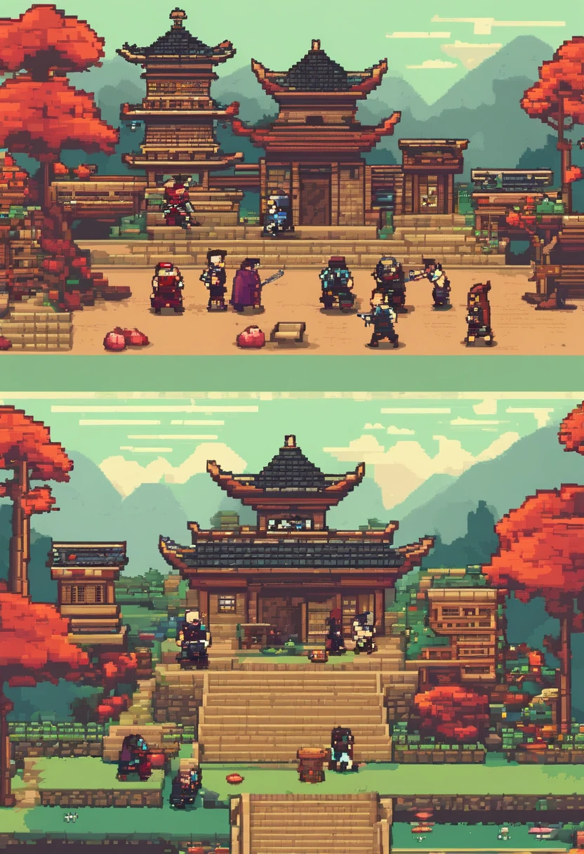 Pixel Samurai Fighting Scenario