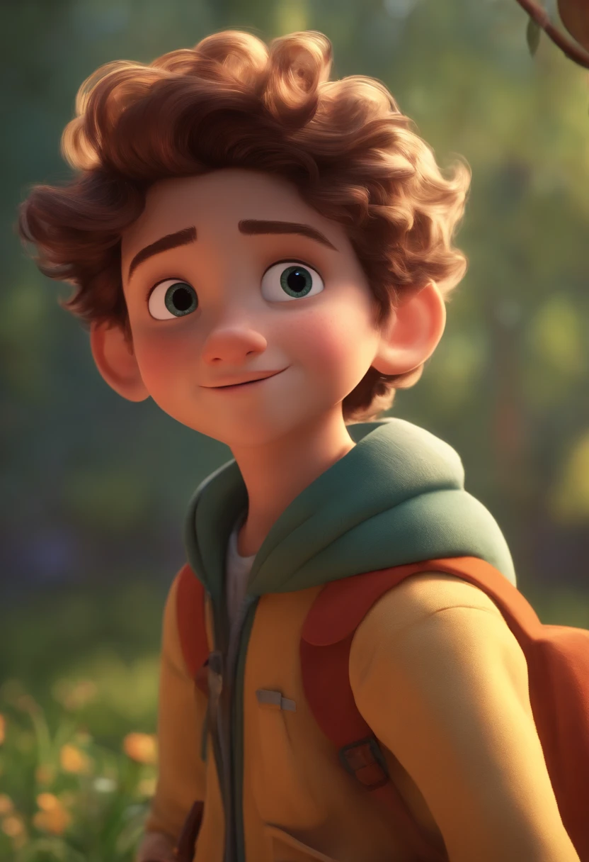 Image of a boy for a story in a YouTube video in Pixar format, He's the little allabester, He's the class leader, He's outgoing, Playful and gets up for a lot of things