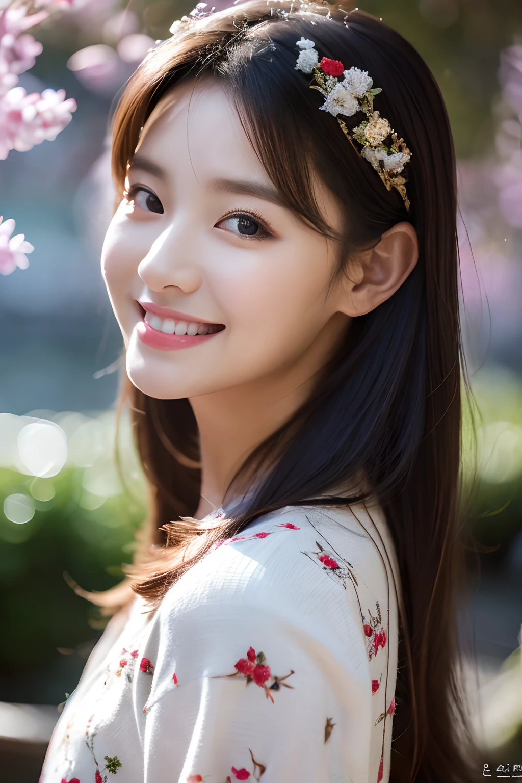(8K, Raw-Photo, best qualtiy, tmasterpiece:1.2),(realisticlying, photograph realistic:1.4),(Highly detailed CG Unity 8k wallpaper),(Round face: 1.5), (detailed pupil:1.3),Best Quality, high resolucion, Ultra-detailed, Photorealistic:1.37, realisitic, HDR, UHD, studio lit, extreme detail description, professional, Vivid colors, Bokeh, portrait of a, Landscape, Pixar, Disney, Concept artist, 3d rendered, illustrations, Oil painting, Sharp focus, physics based rendering, Colorful palette, natural lighting,,(Young but very beautiful Korean 35 year old woman,Cool Eyes,little smile,Facing Forward,Looking at the camera,Unforgettable Eyes,The eyes are so beautiful.) masterpiece, Best quality at best, highs quality, extremely detailed CG 8k wallpaper unit, Classic Chinese Garden, landscape painting, Amsterdam, wintery, ((Ojo)), exteriors, heaven, day, landscape painting, Water, wood, Blue skies, waterfall , Nature, lake, Rio, overcast sky, award winning picture, Bokeh, depth of fields, HDR, blossom, chromatic aberration, Renders, very very detailed, Trends at ArtStation, trend in CGsociety, intrikate, hoog detail, Dramatic, art in the middle of the journey, 3840x2160 Dimensions, Red and white,(Young but very beautiful Korean 35 year old woman,Cool Eyes,little smile,Facing Forward,Looking at the camera,Unforgettable Eyes,The eyes are so beautiful.)