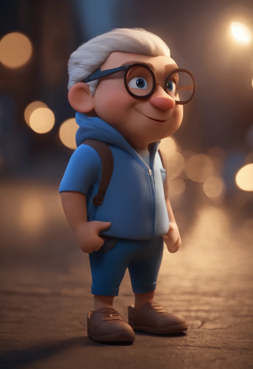 Personaje de dibujos animados de un hombre con gafas negras y una camisa azul, animation character, stylized character, animation style render, 3D estilizado, Arnold Maya render, 3D render estilizado, Toon renderizar keyshot, Personaje 3D, 3 d character, Renderizado 3D estilizado, Renderizado de 3 caracteres D, Personaje de dibujos animados, Personaje de primer plano, Pose de personajes, (Estilo Pixar) (Obra maestra:1.2) (Bokeh) (La mejor calidad) (Piel detallada) (Textura detallada) (8k) (arcilla) (cinematic lighting) (foco nítido