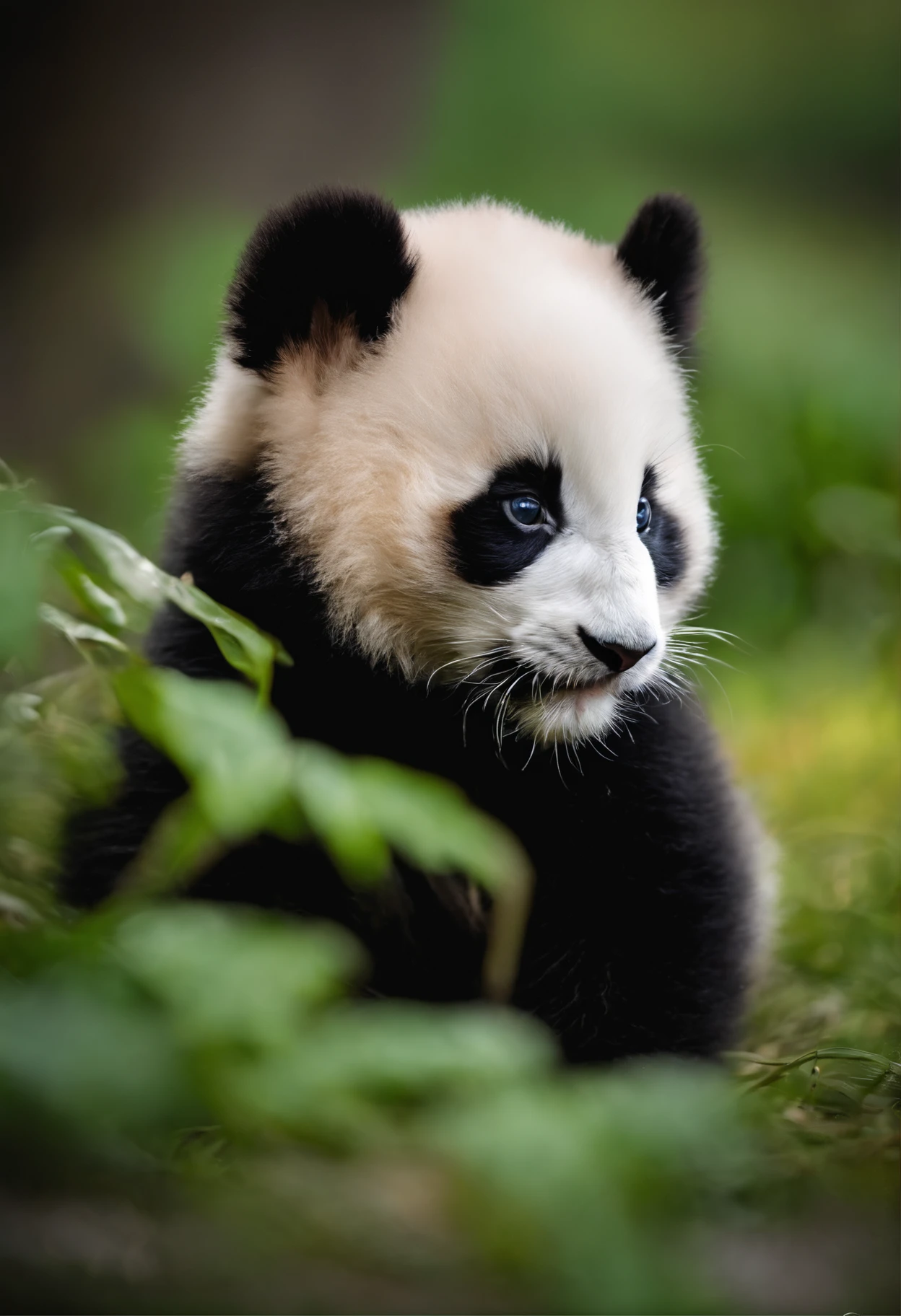 gato fofo，Baby cat、extremamente fofo，，Mofumofu、Mofumofu、Qualidade de imagem HD definitiva、The ultra-A high definition、alto detalhamento、best quality、It's color-coded in black and white like a panda