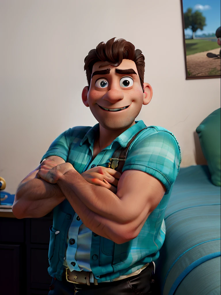 tmasterpiece,a melhor qualidade,Um homem com olhos,head shoot,estilo disney,Standing in the park,Muitos detalhes no rosto