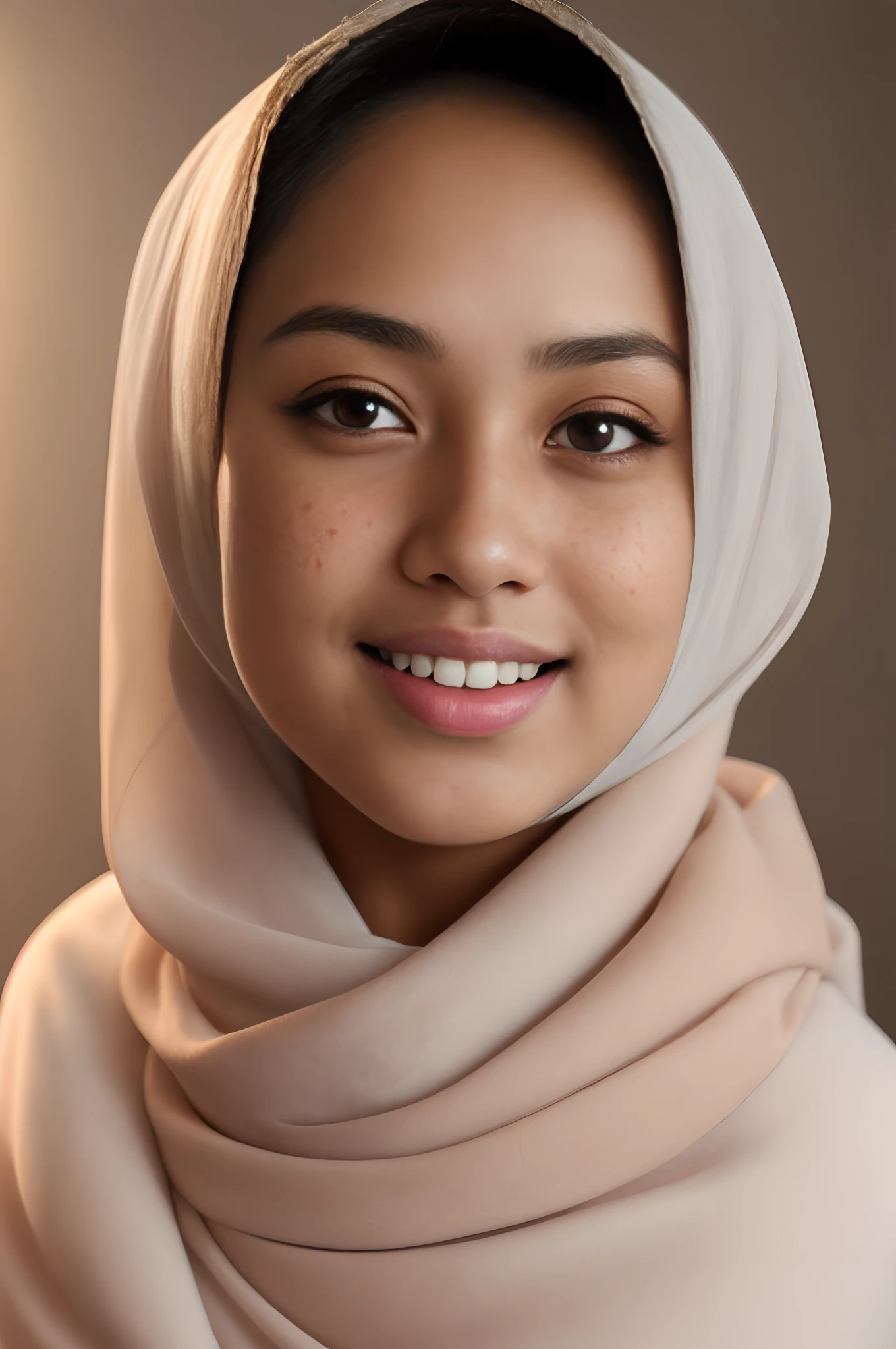 Malay girl in hijab wear big oversized loose blouse and high waist loose cotton pants, pastel color, seating, wear back pack, front view, detail skin, detail skin texture, mole below eyes, small breast, big hip, big waist, big thigh, slim abs, beautiful body, evening, laughing, happy, bright lighting, blur background, bokeh,Super 8mm lense, Extreme close-up, deep focus cinematography effect, Natural Lighting, pastel color grading, high quality, ultra detail, 8k resolution