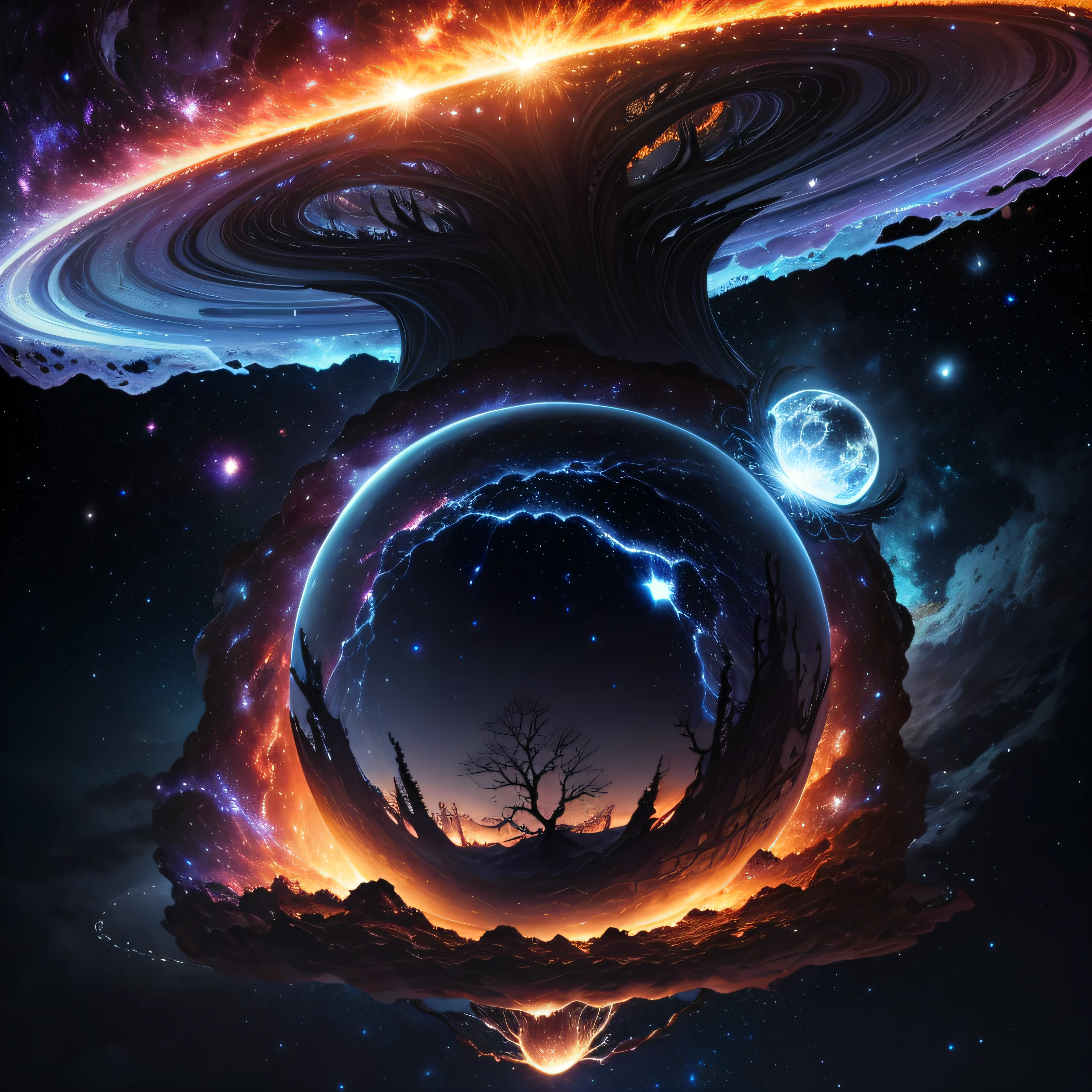 World Tree，Star ring，the boundless universe，Endless galaxies，Dangerous black holes，Exploding supernova，Floating stellar nebula，Negative dark mode --auto
