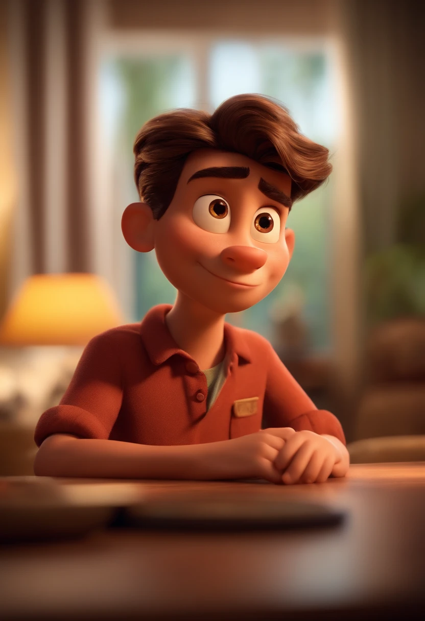 Um homem moreno  estilo disney pixar, alta qualidade, melhor qualidade