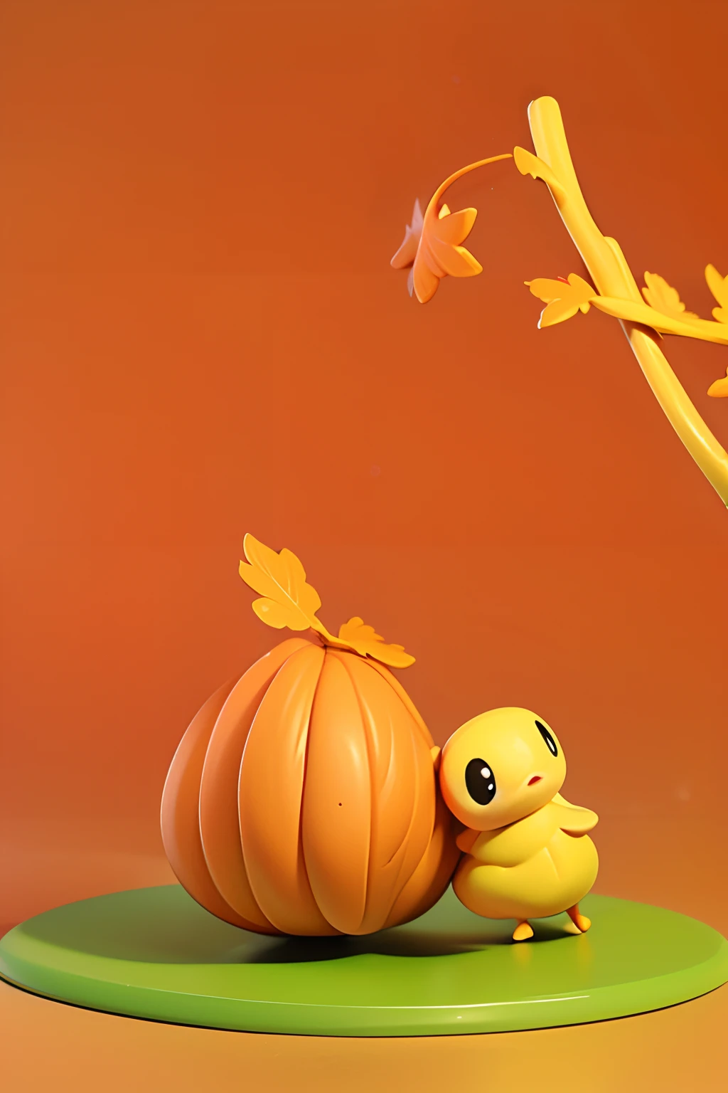 Chick、autumnal、Chick、cute little、acorn、Colored leaves、momiji、Baked sweet potatoes、 Cute Autumn、Pop, Kiwi Monster、Agelicious、Autumn view、leaves falling、Baked sweet potatoes、chestnut、Strawberry leaf、ginkgo、 Chick figure、It can express the autumn scenery。dead branches and、 Warm color palette、Using a color scheme for a cold feel、You can create an autumnal atmosphere。Acorn accessories on chick figures、Chick hat