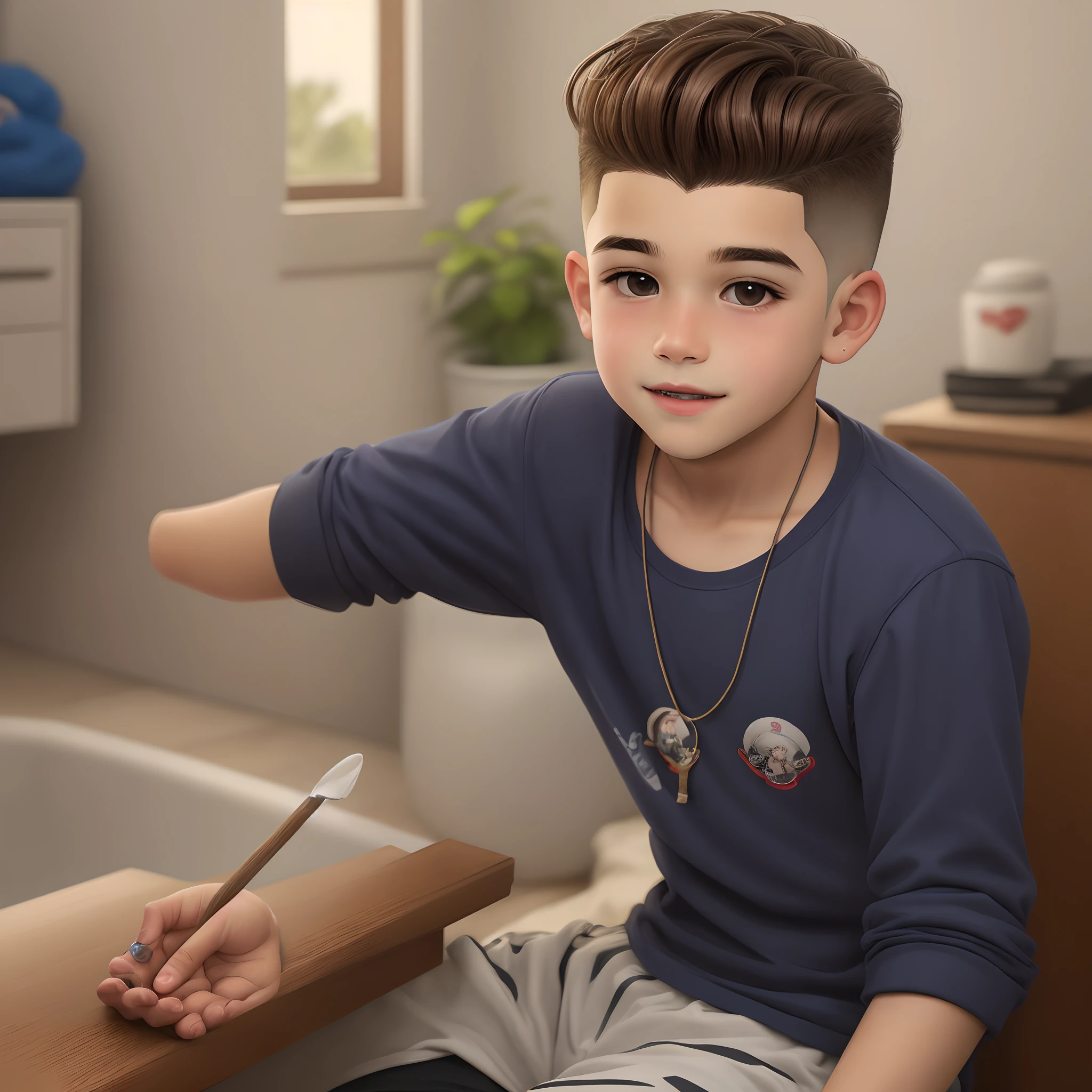 pequeno cabelo curto moreno
