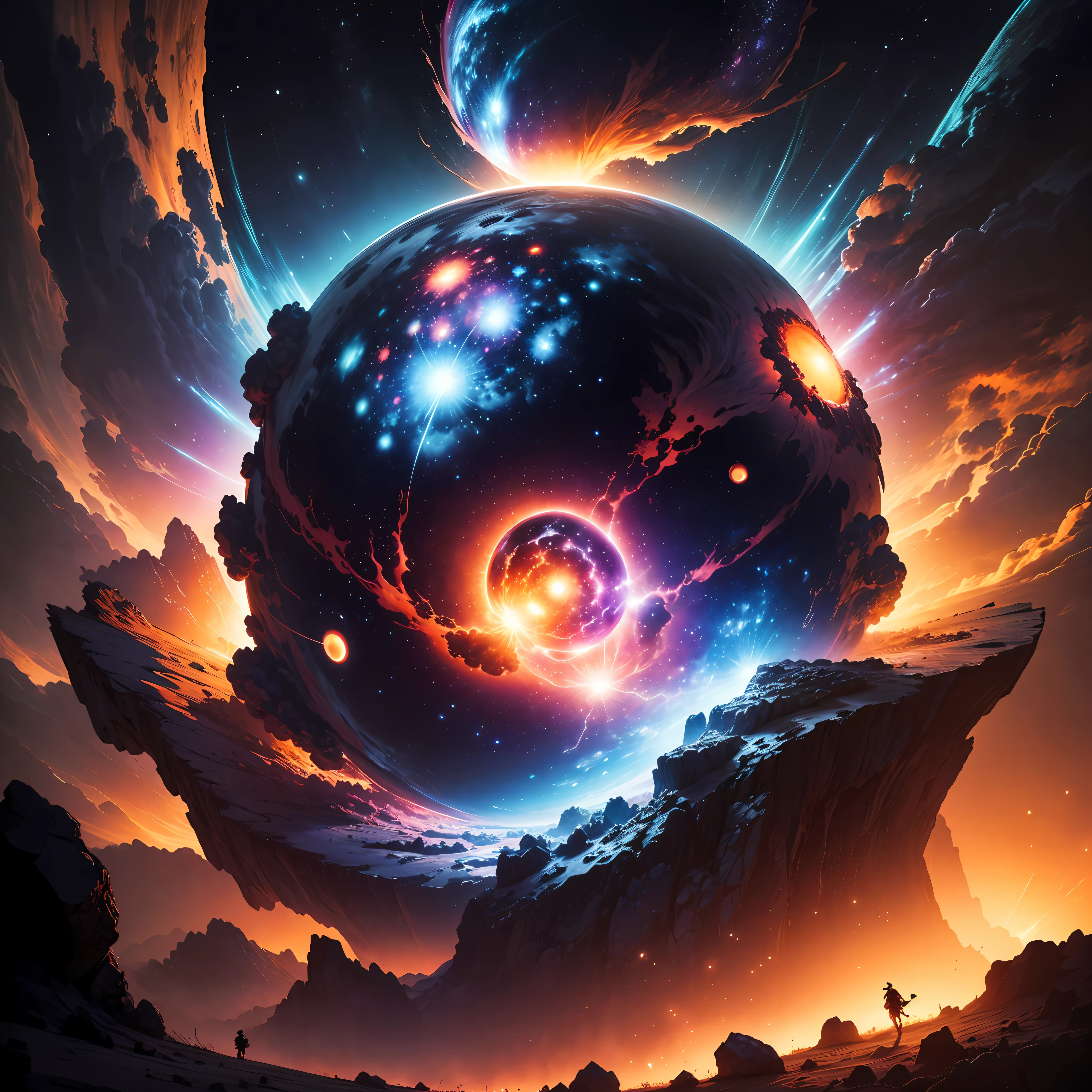 White Dwarf Going Supernova., rococo, dan mumford, cosmic, complex, mysterious, entangled, eldritch, whimsical --auto