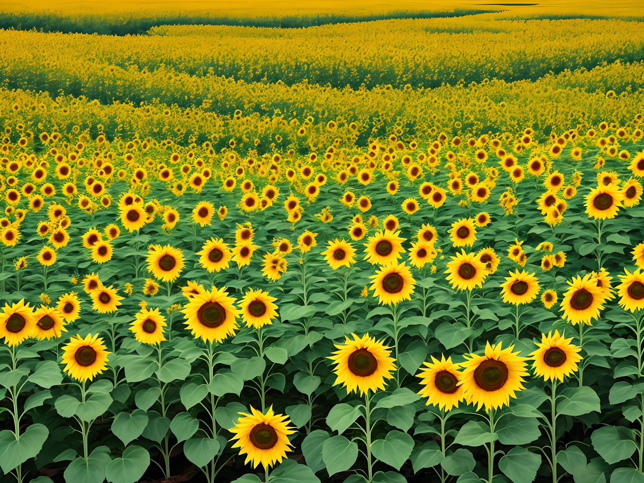 Butterflies in sunflower plantation