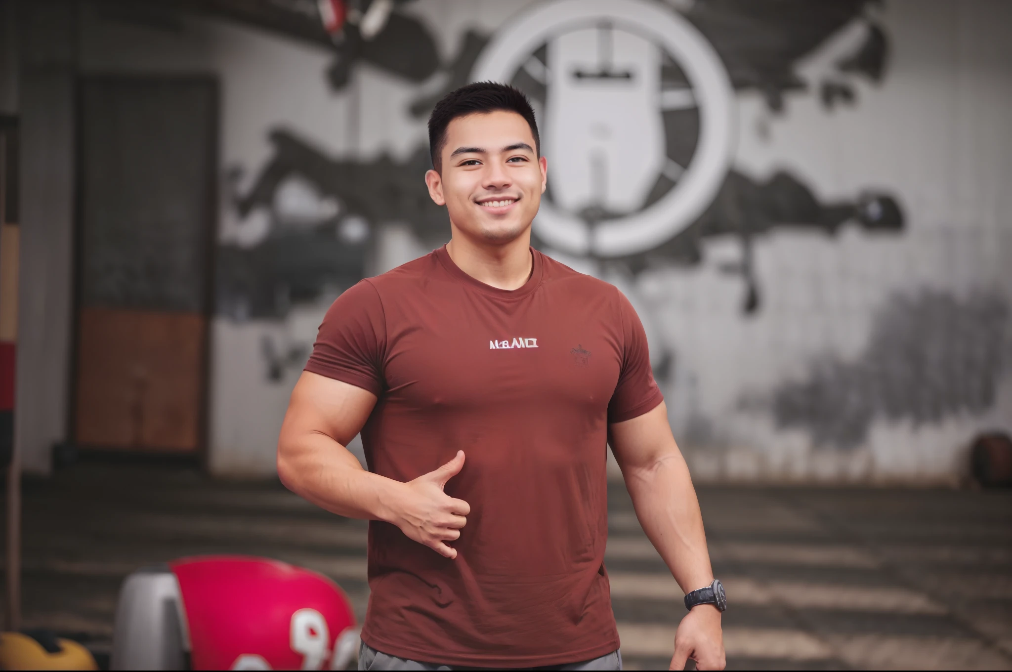 there is a man standing in a gym with a smile on his face, alex miranda, alex flores, joel torres, henry ascensio, profile image, john jude palencar, by Alejandro Obregón, mohamed chahin, andrea rocha, pablo olivera, nivanh chanthara, ash thorp khyzyl saleem